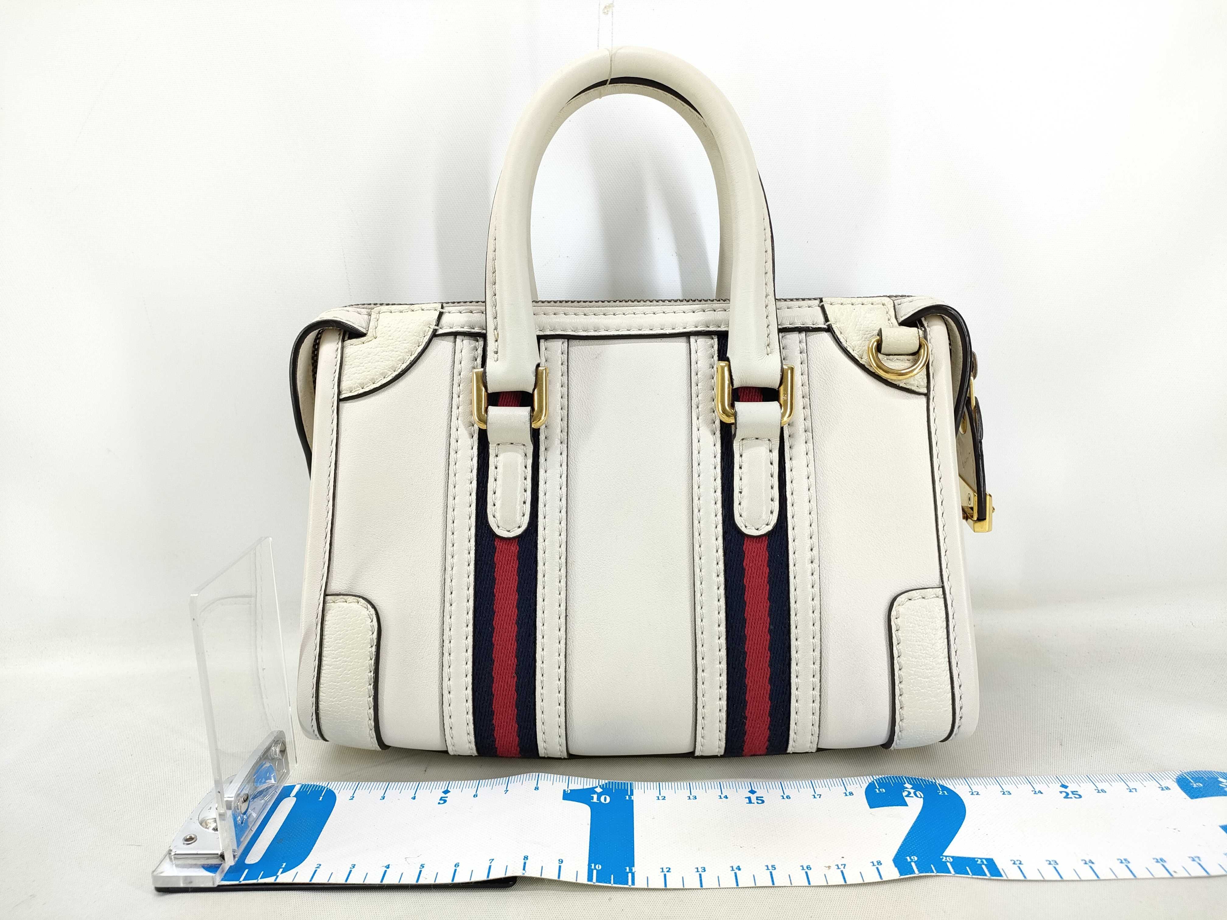 Bauletto Top Handle Mini Tote Bag White 715771 Handbag — view 2