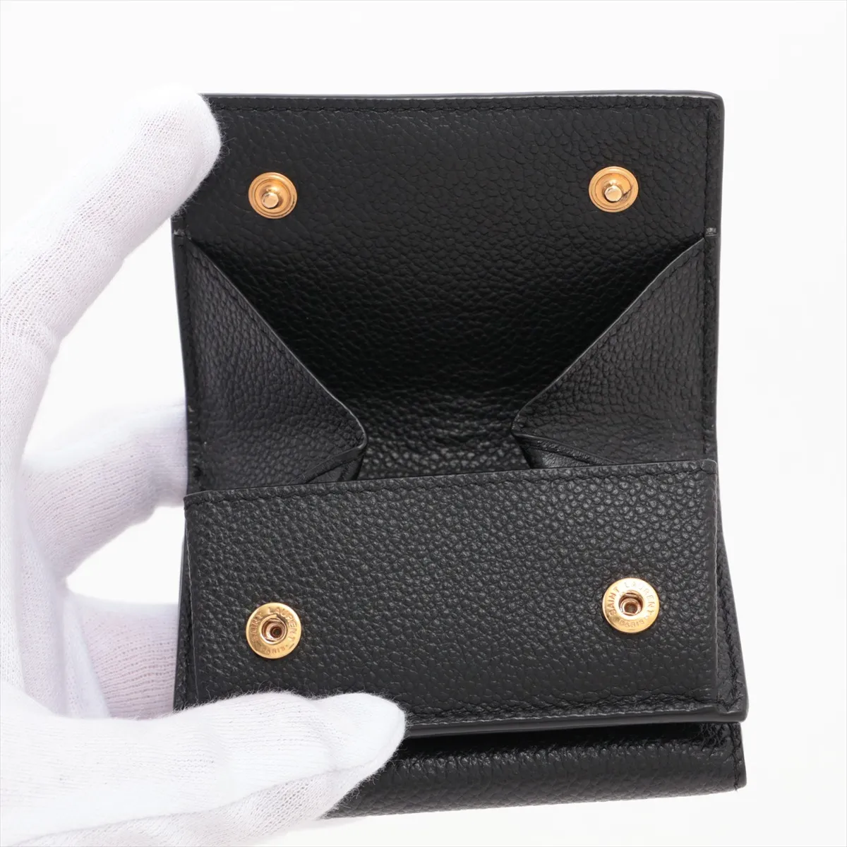 line BND669959 Leather Compact Wallet Black — view 3