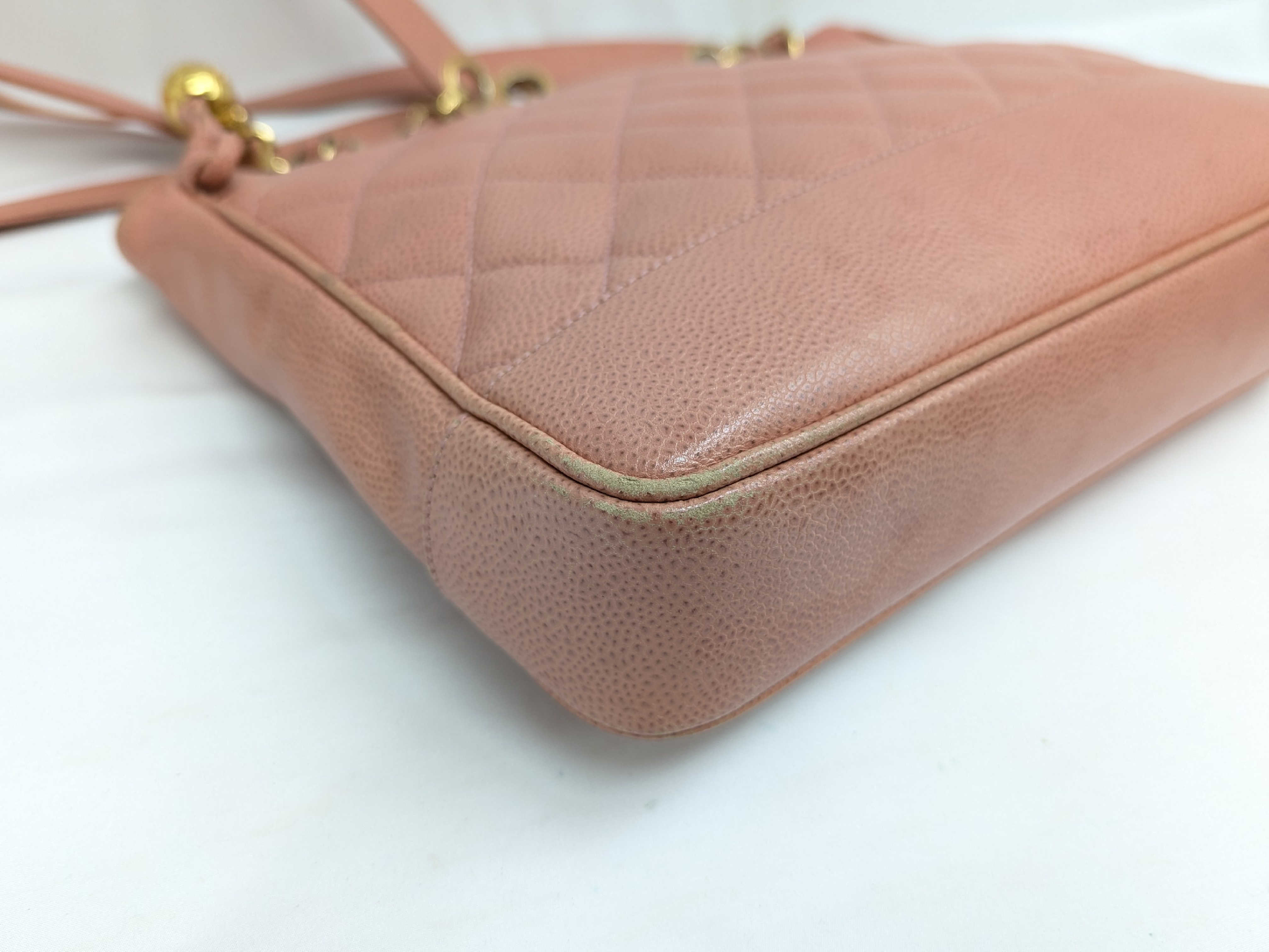 Caviar Skin Chain Tote, Pink, Series 2 Tote Bag — view 3