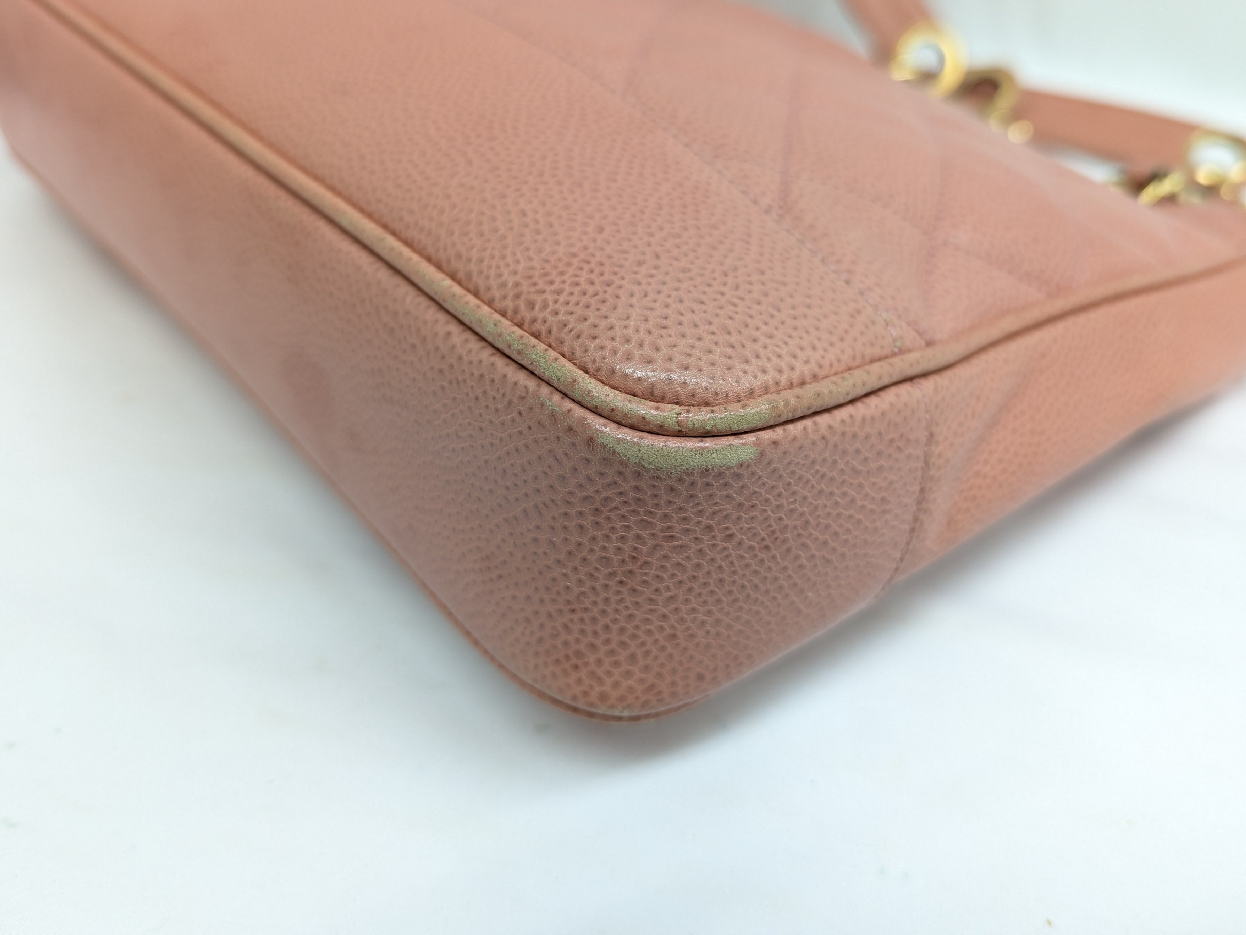 Caviar Skin Chain Tote, Pink, Series 2 Tote Bag — view 4