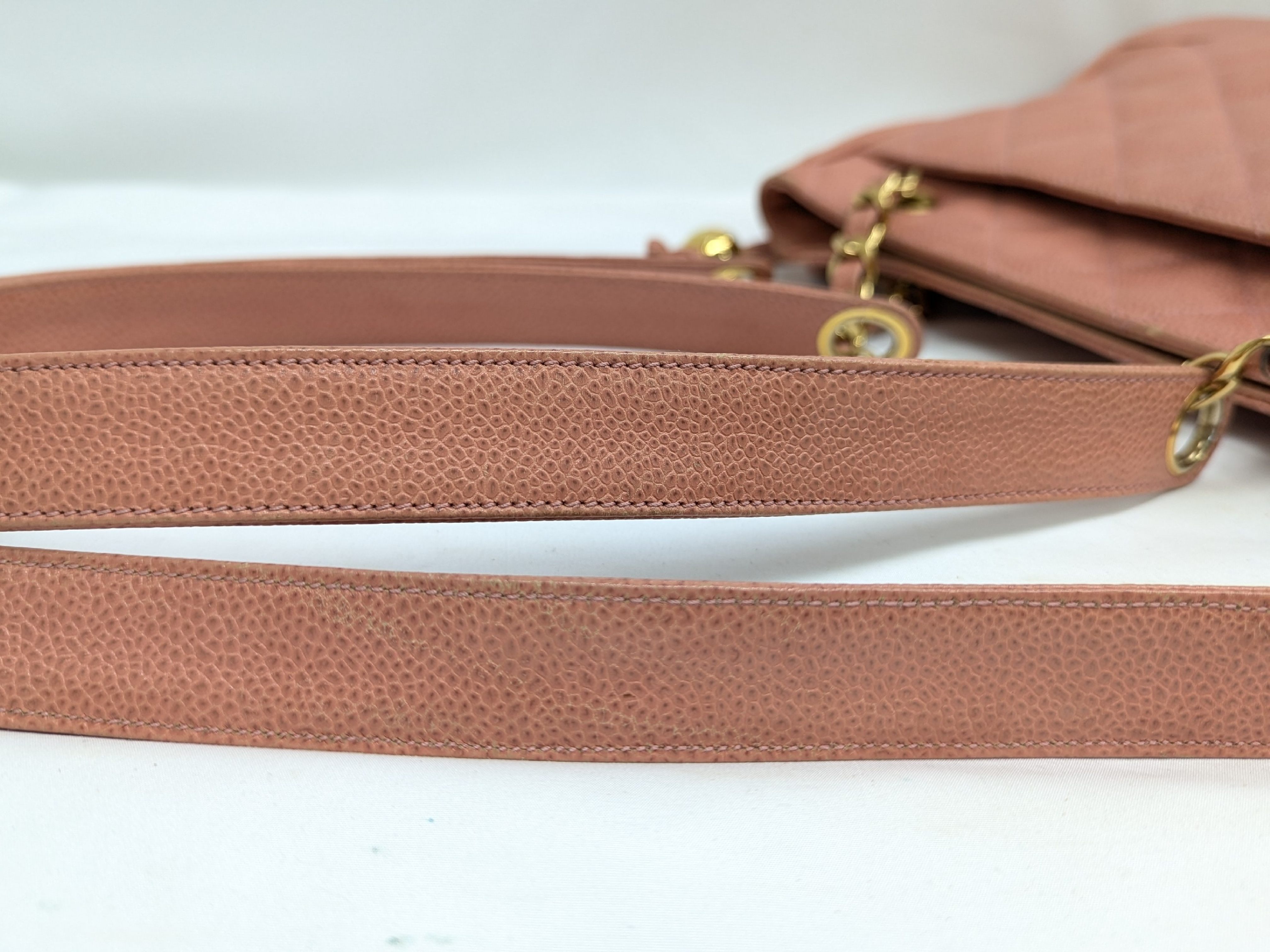 Caviar Skin Chain Tote, Pink, Series 2 Tote Bag — view 7