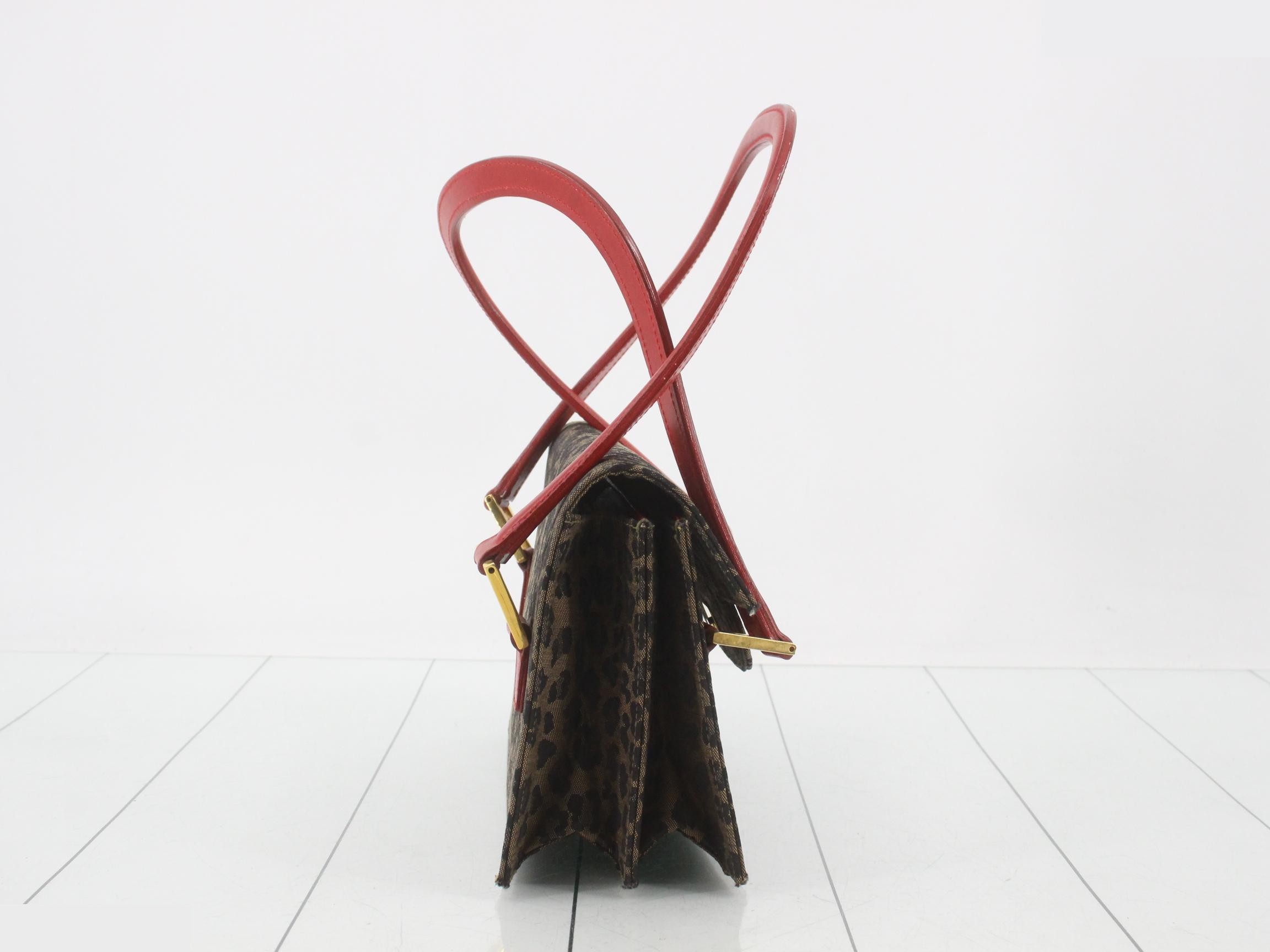 Handbag, canvas/leather, brown — view 4