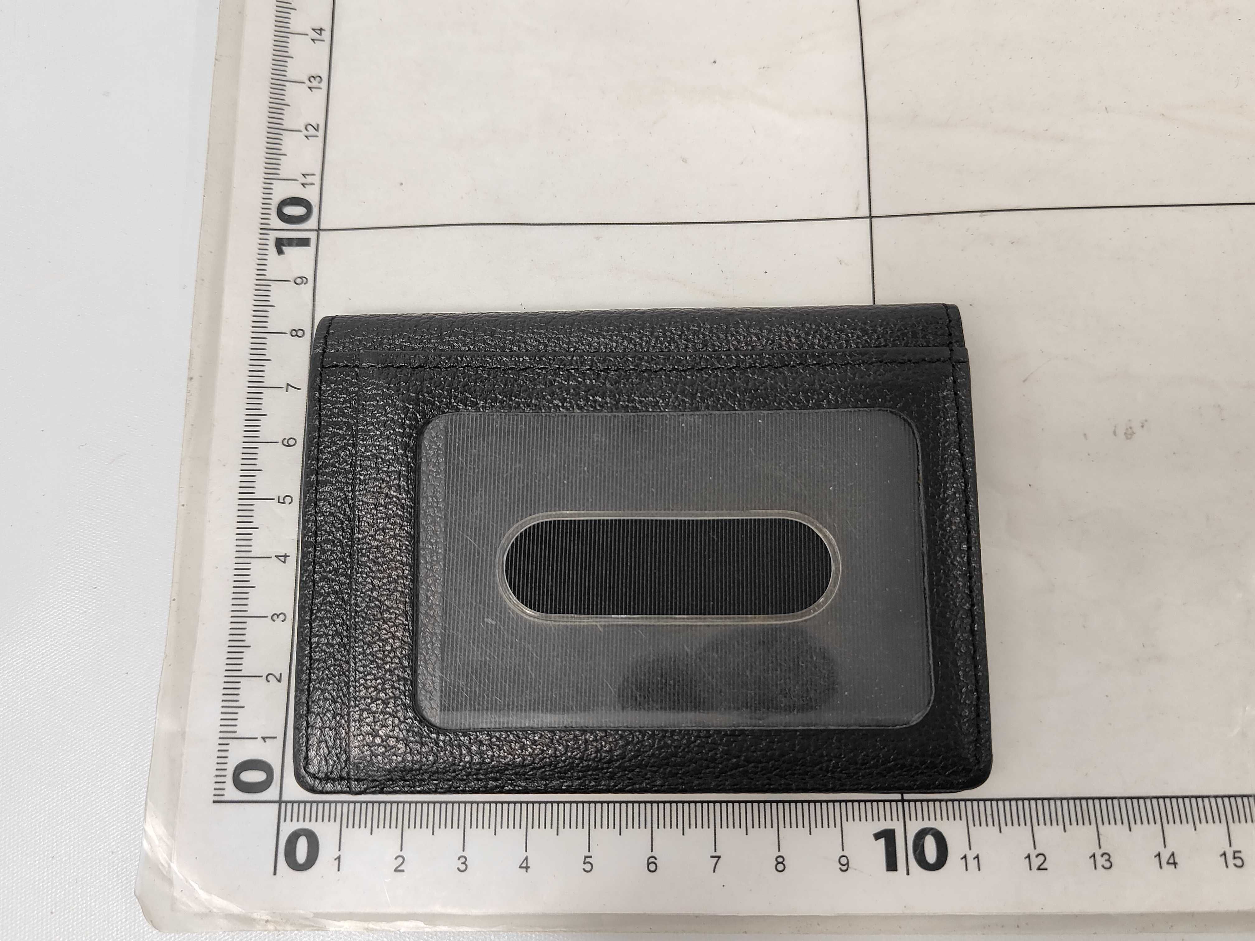 Leather Card Case, Business Card Holder, Checkered Interior, Card Case — view 2