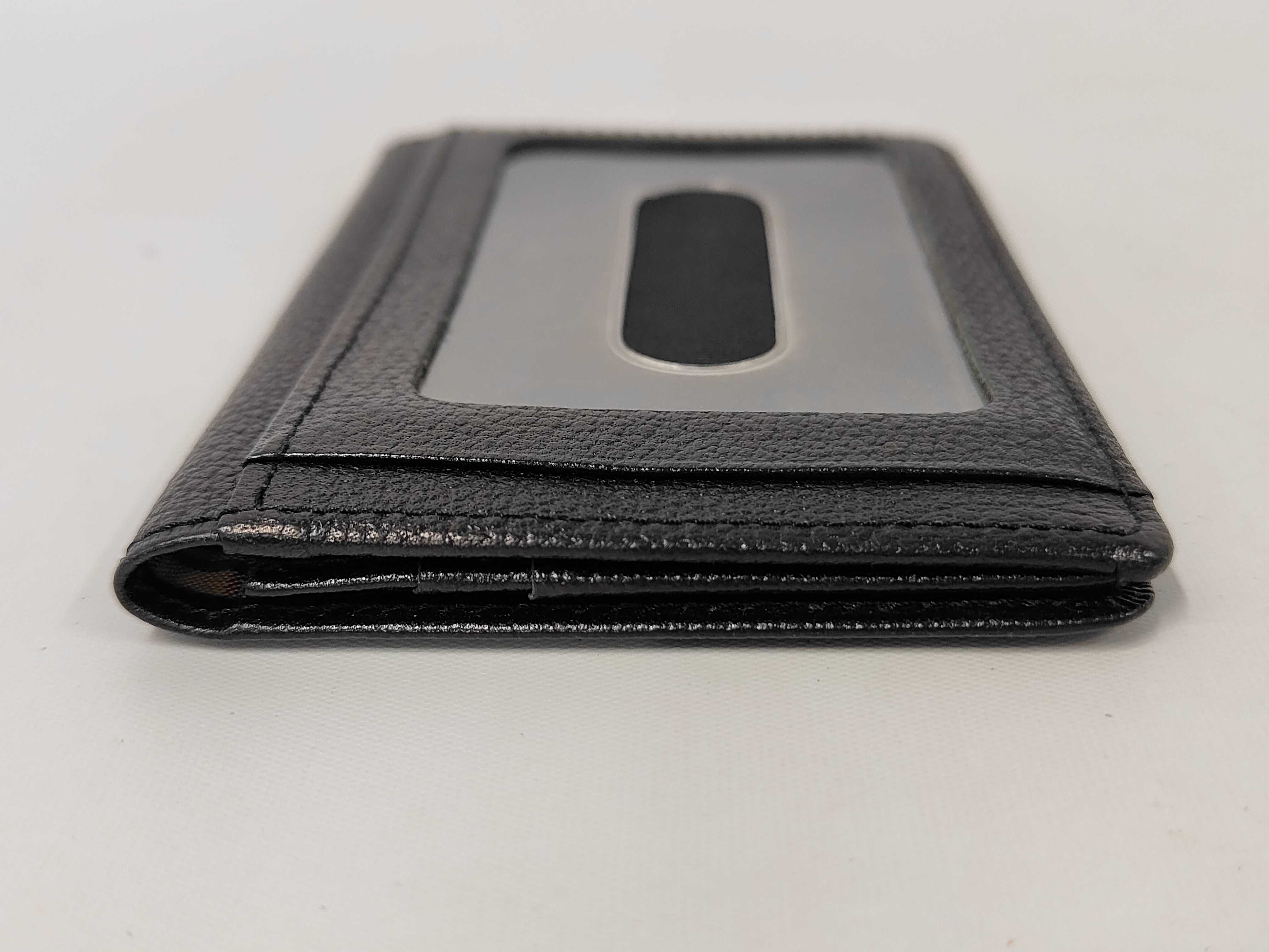 Leather Card Case, Business Card Holder, Checkered Interior, Card Case — view 5