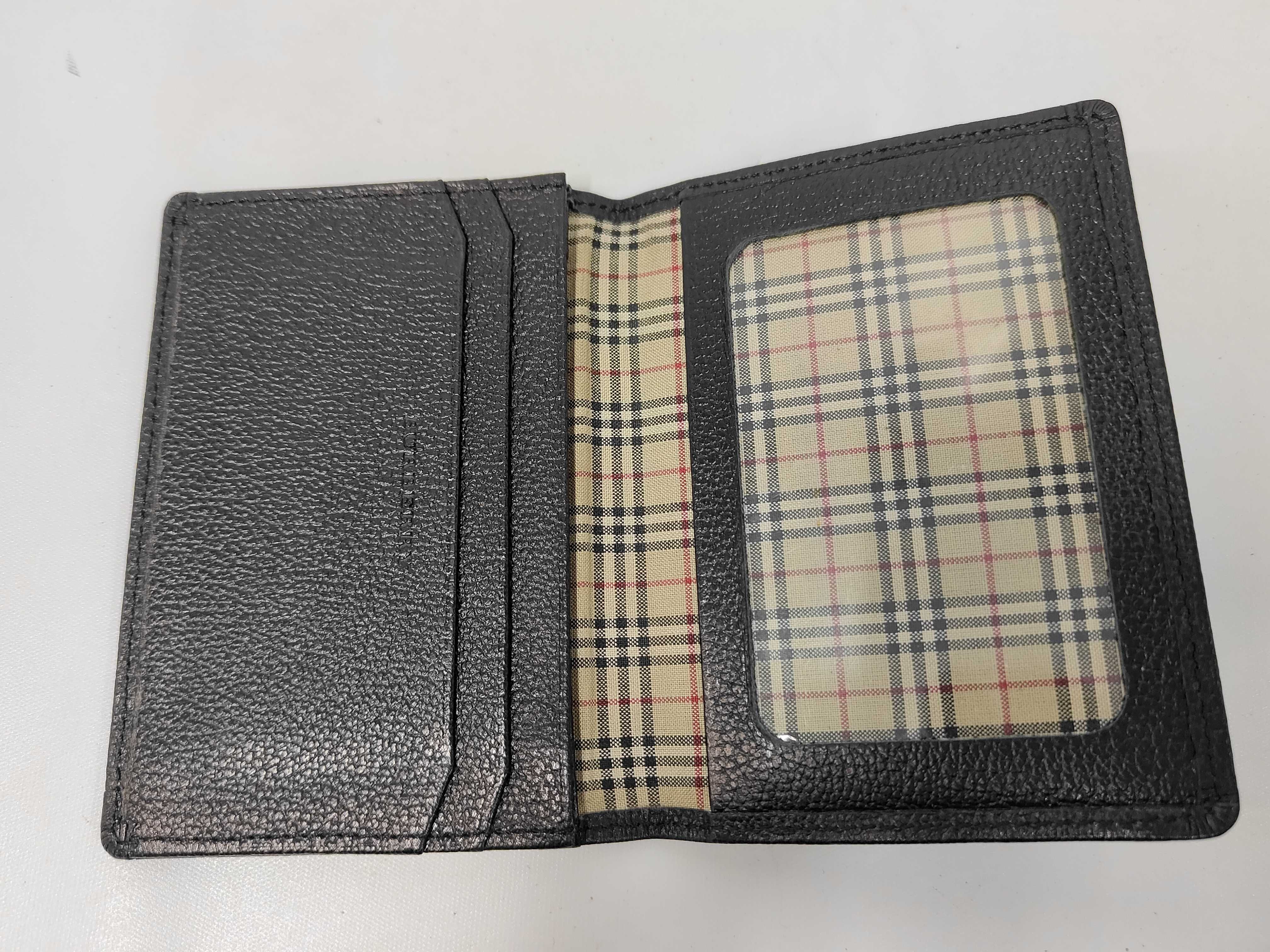 Leather Card Case, Business Card Holder, Checkered Interior, Card Case — view 7