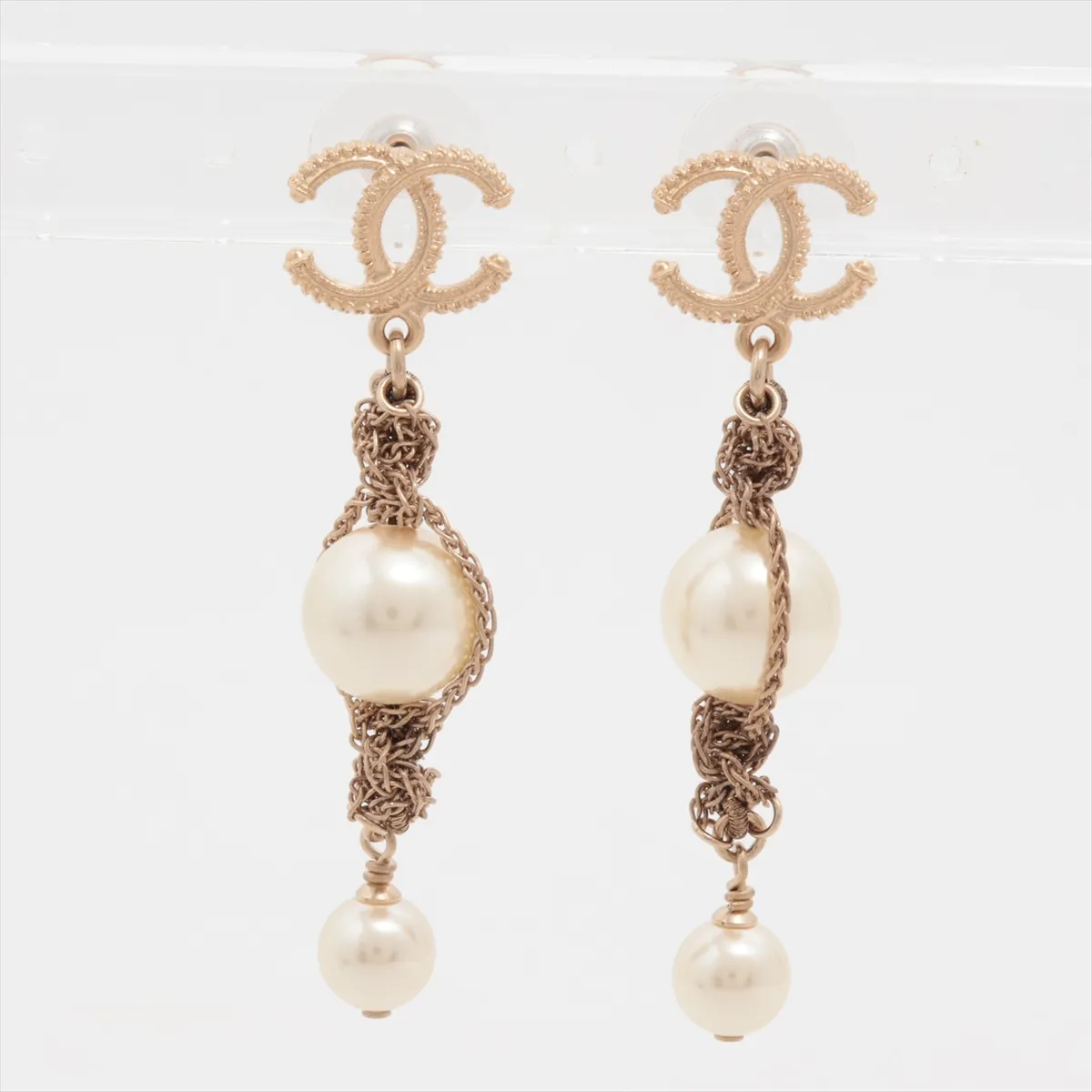 Coco Mark A18A Earrings (Pair) GP x Faux Pearl Gold -