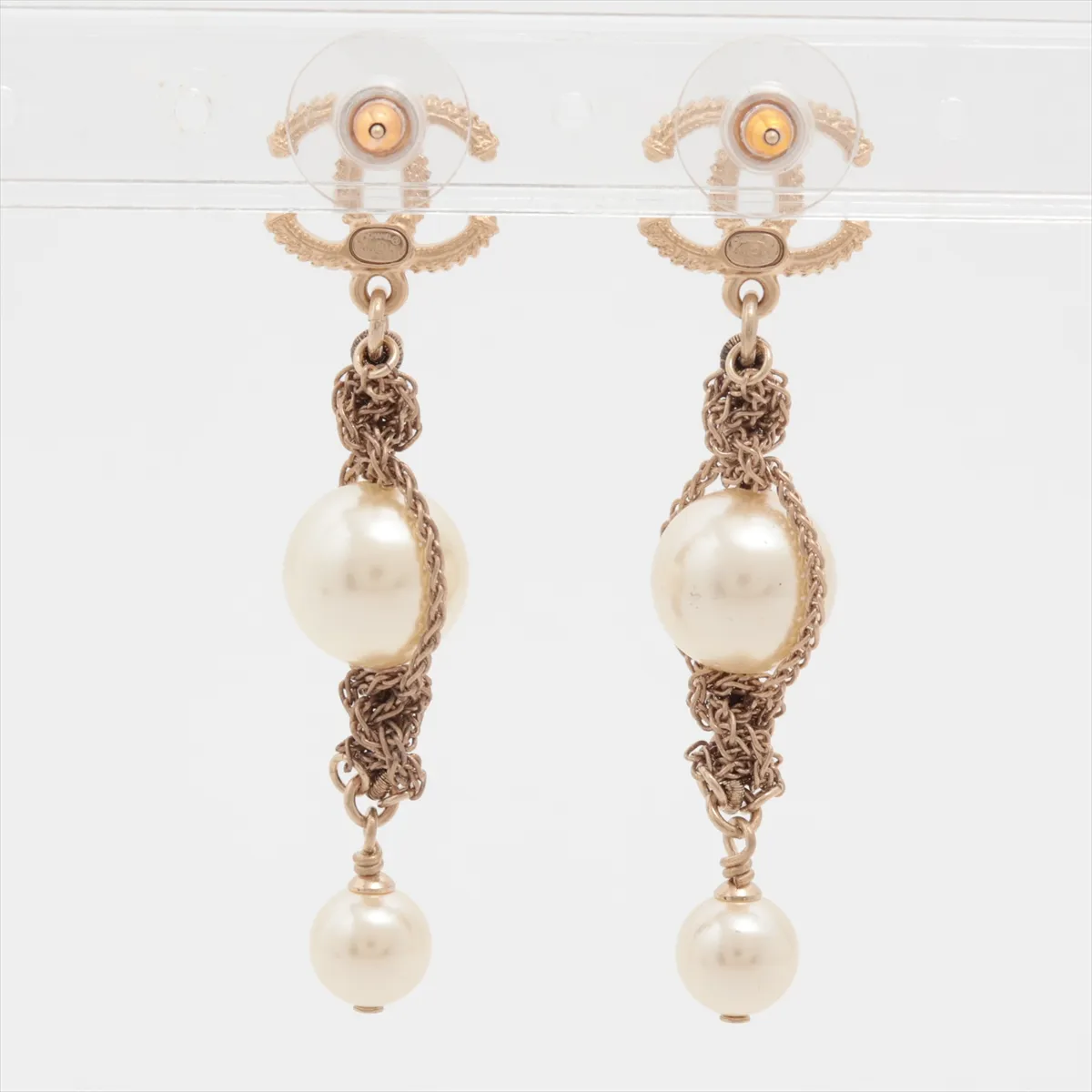 Coco Mark A18A Earrings (Pair) GP x Faux Pearl Gold - — view 2