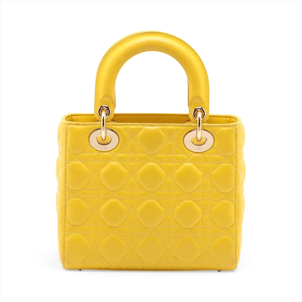 Cannage My Lady Dior Leather 2-Way Handbag, Yellow — view 2