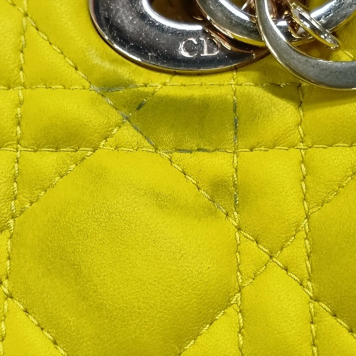 Cannage My Lady Dior Leather 2-Way Handbag, Yellow — view 13