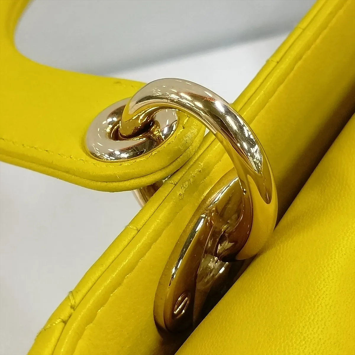 Cannage My Lady Dior Leather 2-Way Handbag, Yellow — view 15