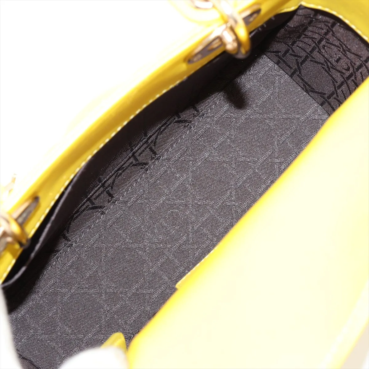 Cannage My Lady Dior Leather 2-Way Handbag, Yellow — view 8