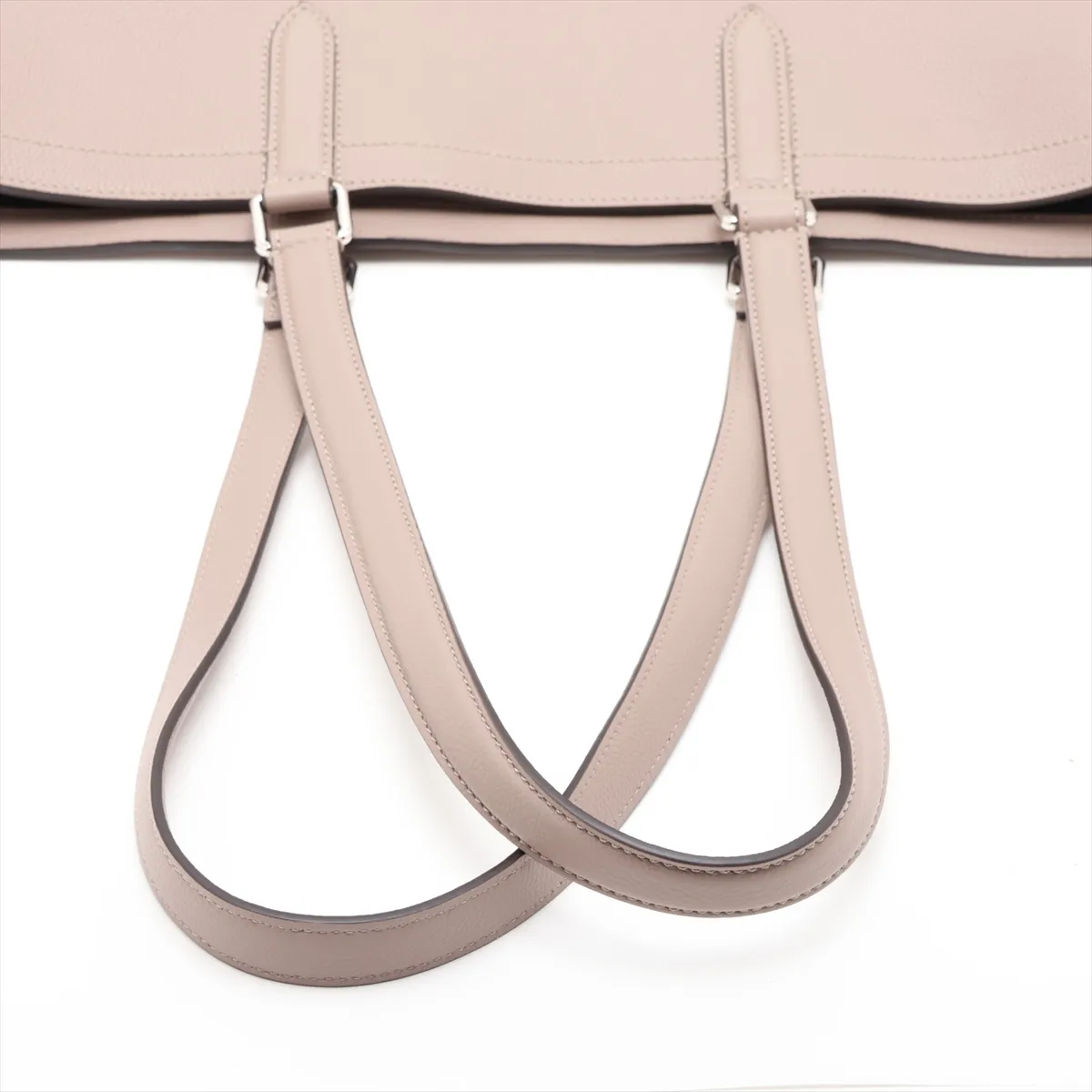 Logo 7VA610 Leather Tote Bag, Beige — view 5