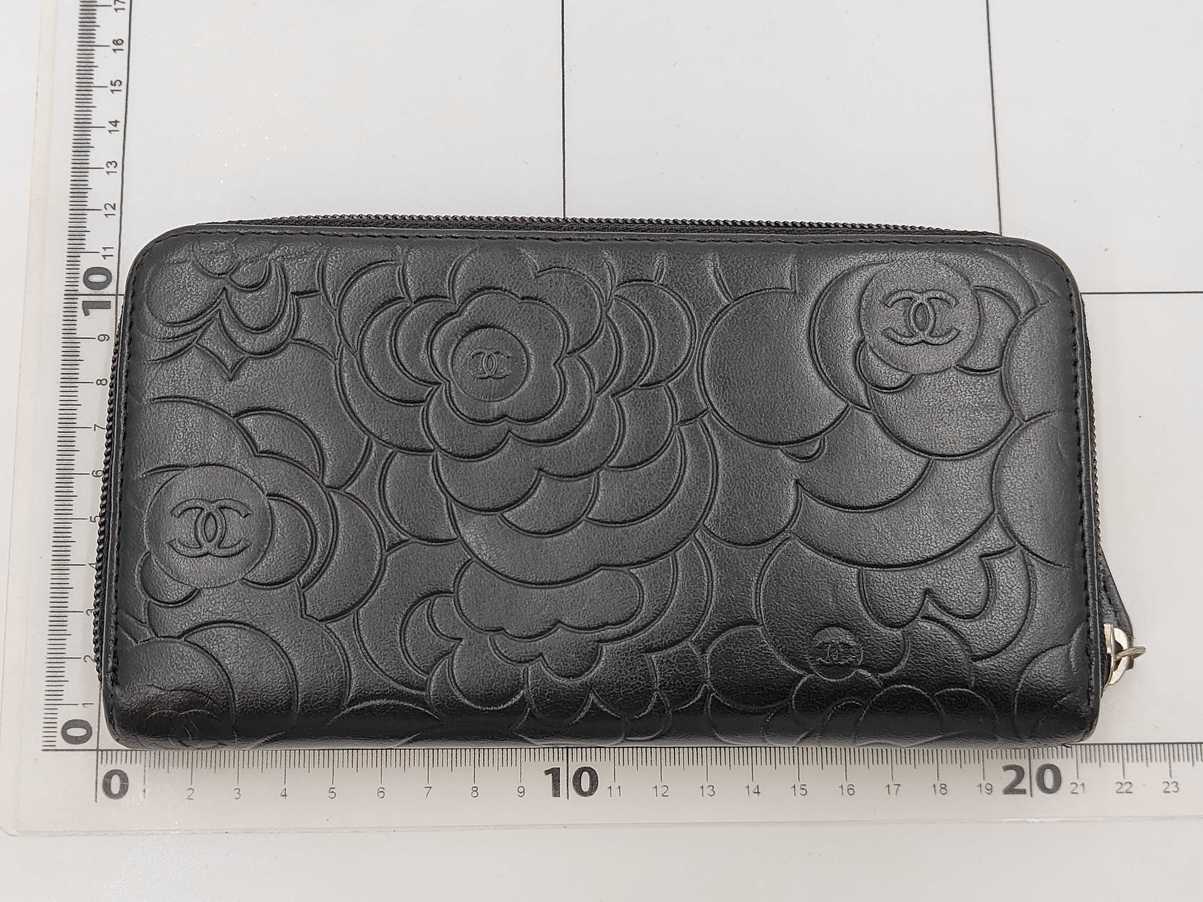 Coco Mark Camellia Lambskin Round Zip Long Wallet (with seal) — view 2