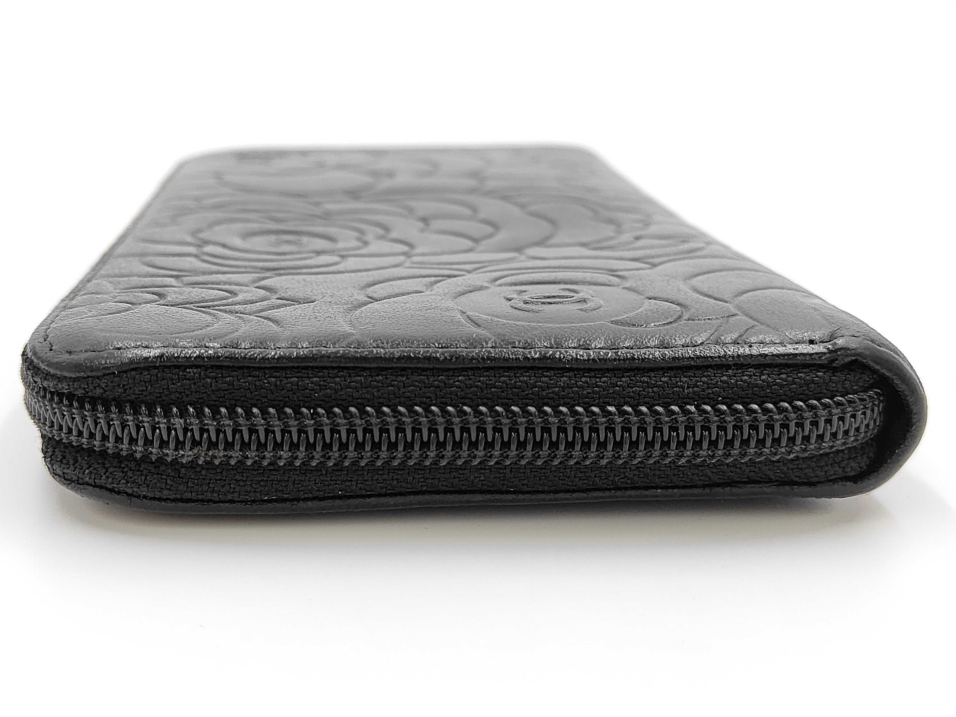 Coco Mark Camellia Lambskin Round Zip Long Wallet (with seal) — view 7