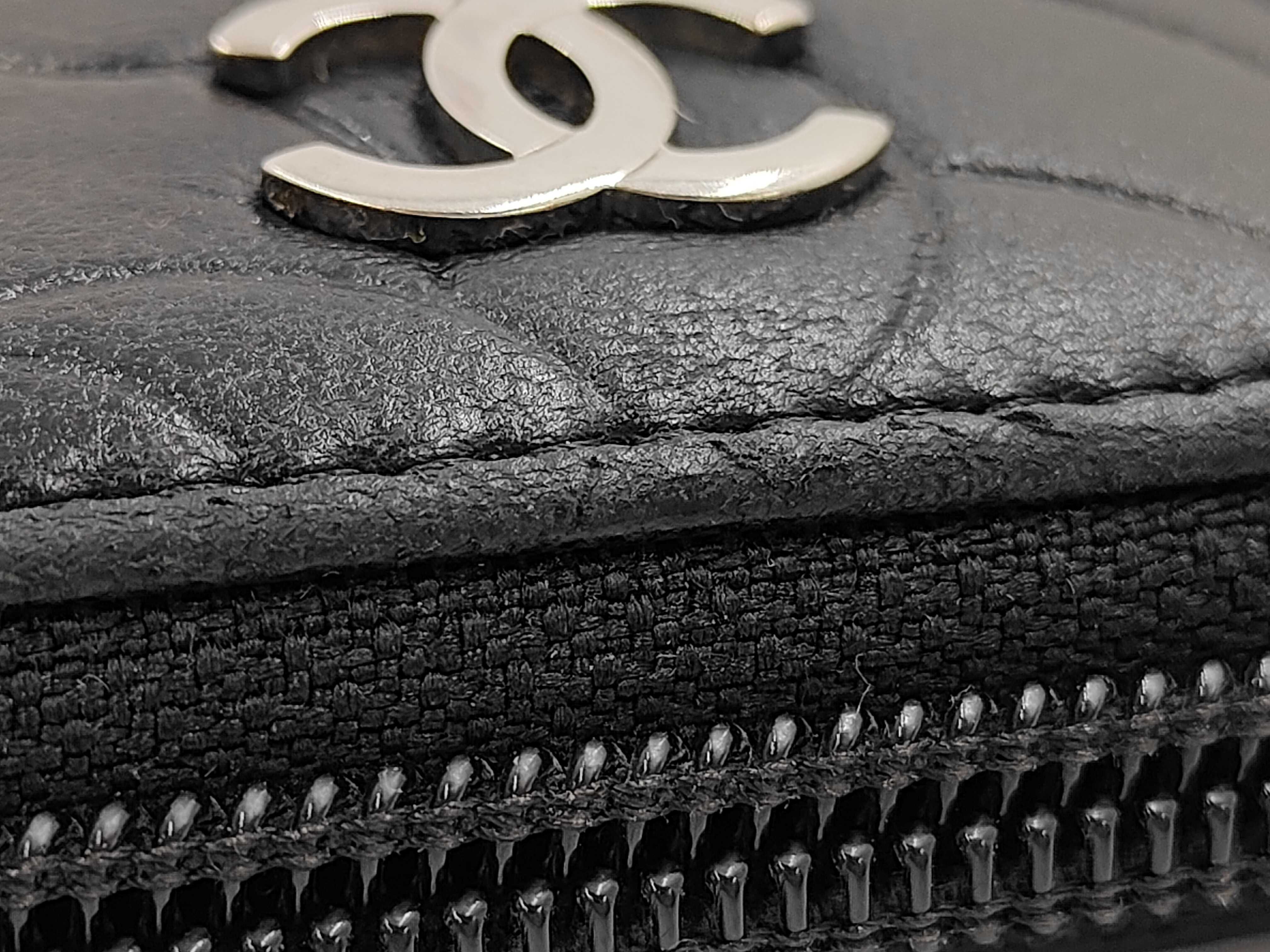 Coco Mark Camellia Lambskin Round Zip Long Wallet (with seal) — view 8