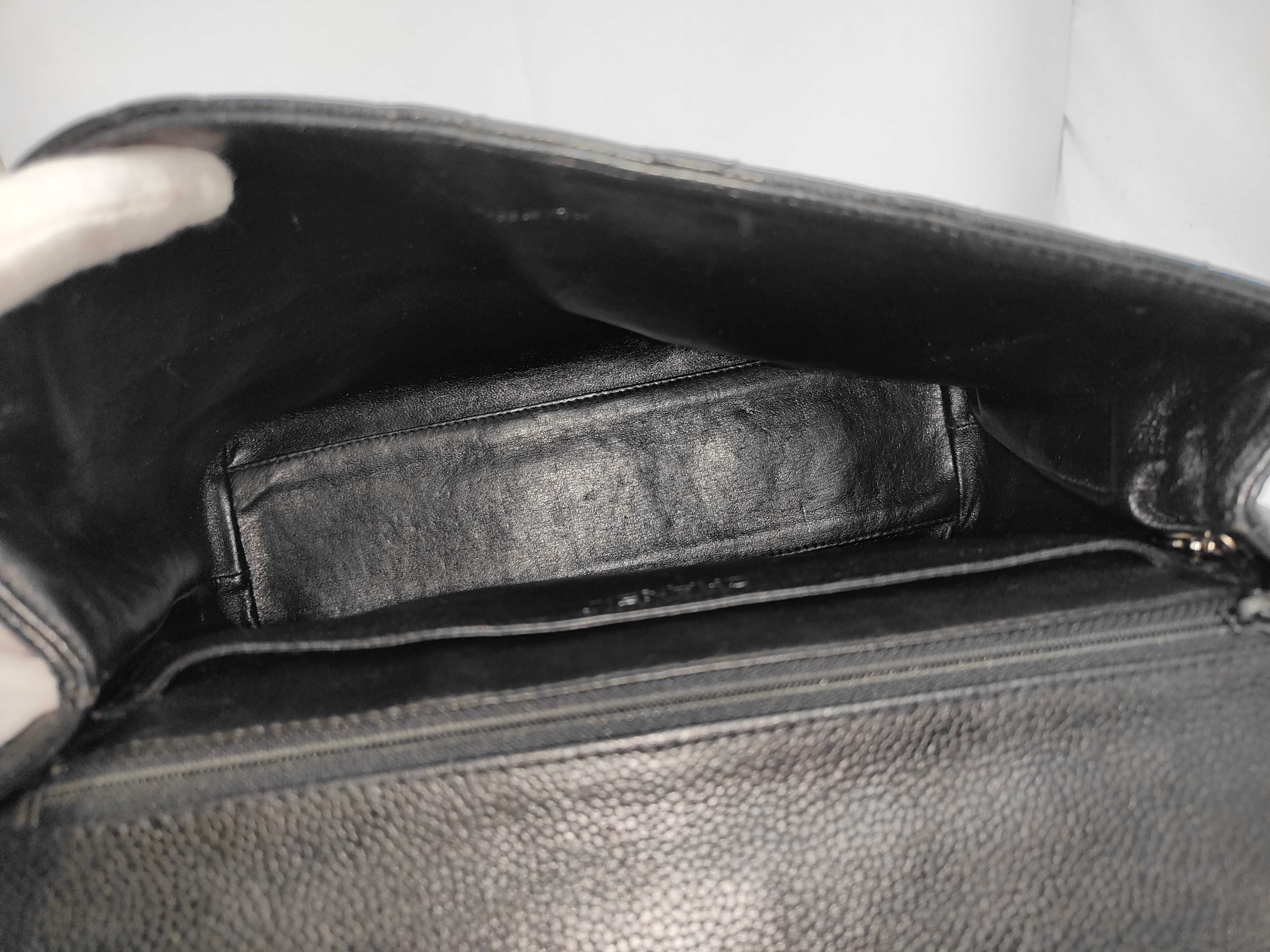 Matelassé Top Handle Caviar Leather Handbag, Black, with Serial Seal — view 8