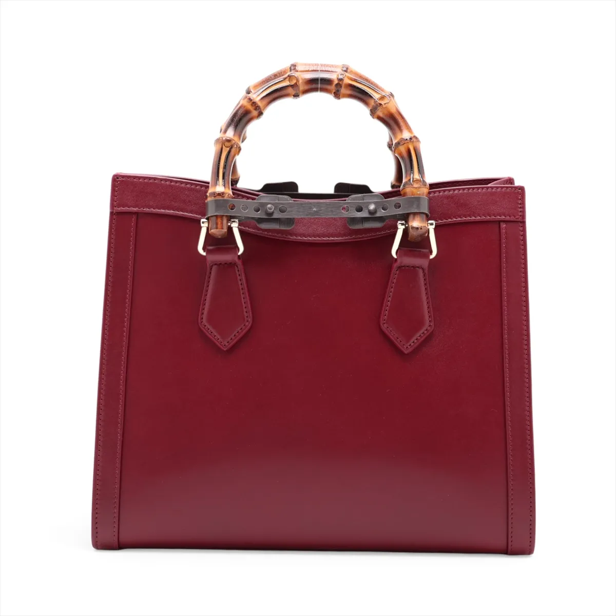 Bamboo Diana Leather 2-Way Handbag, Red, 841487 — view 2