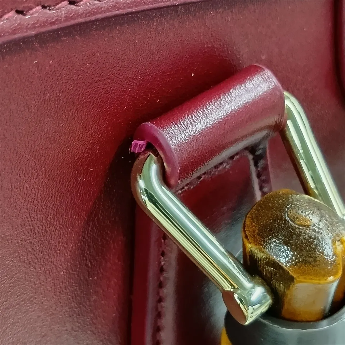 Bamboo Diana Leather 2-Way Handbag, Red, 841487 — view 12