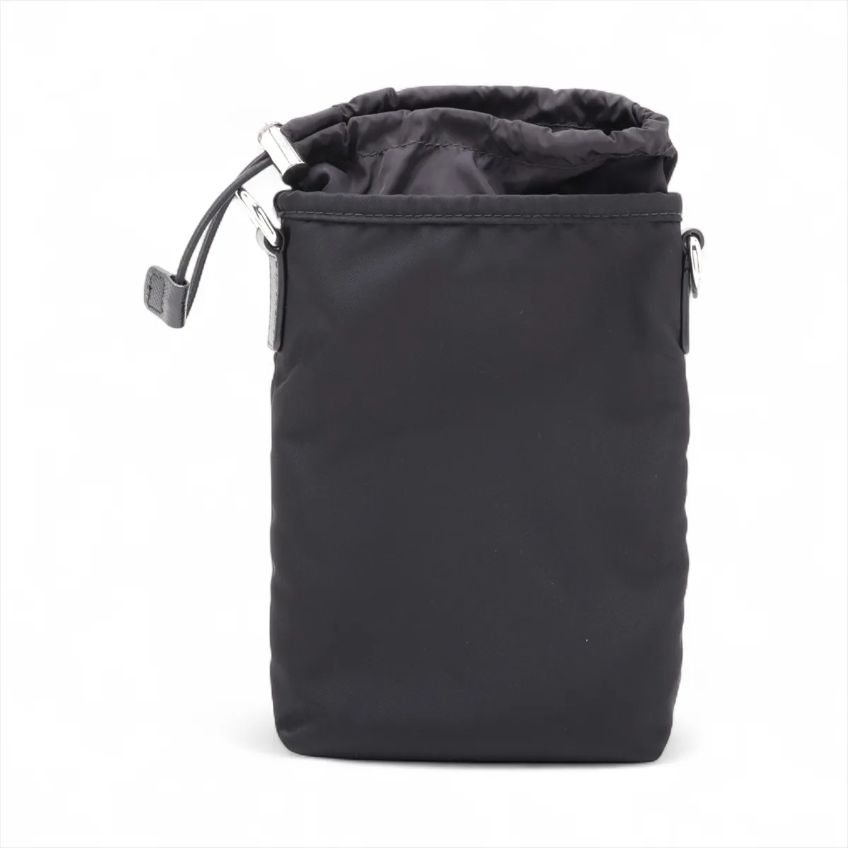 Tessuto Nylon x Leather Shoulder Bag, Black, 2ZH155 — view 2