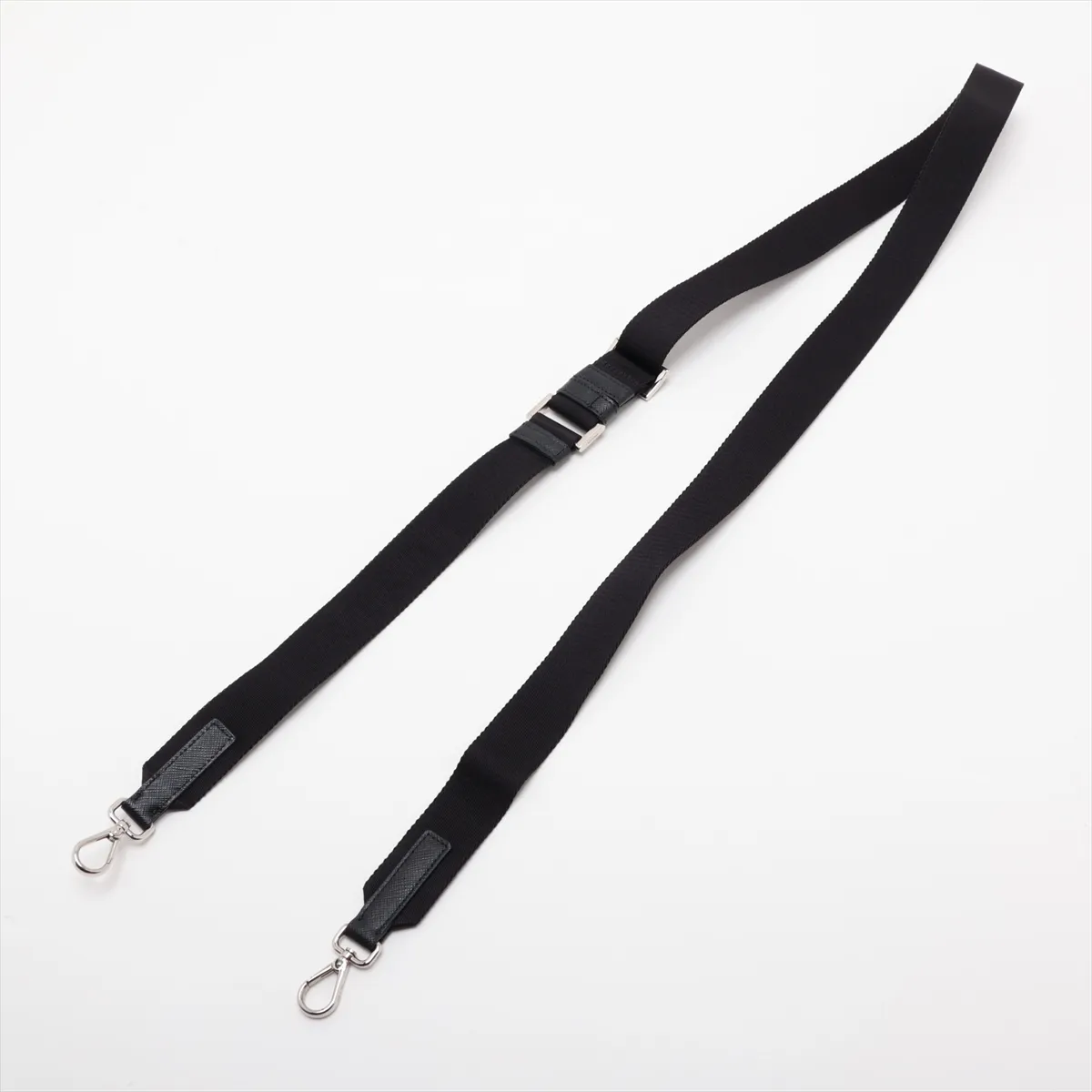 Tessuto Nylon x Leather Shoulder Bag, Black, 2ZH155 — view 5
