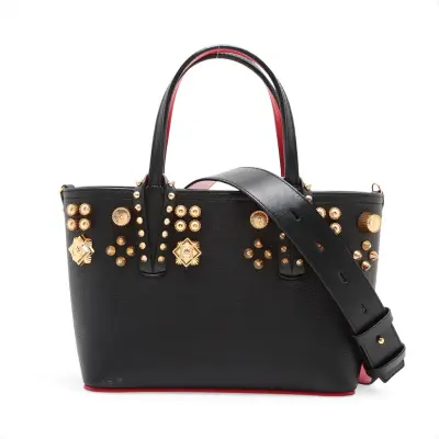 Spike Studs Cabata Mini Leather x Studs 2-Way Handbag, Black