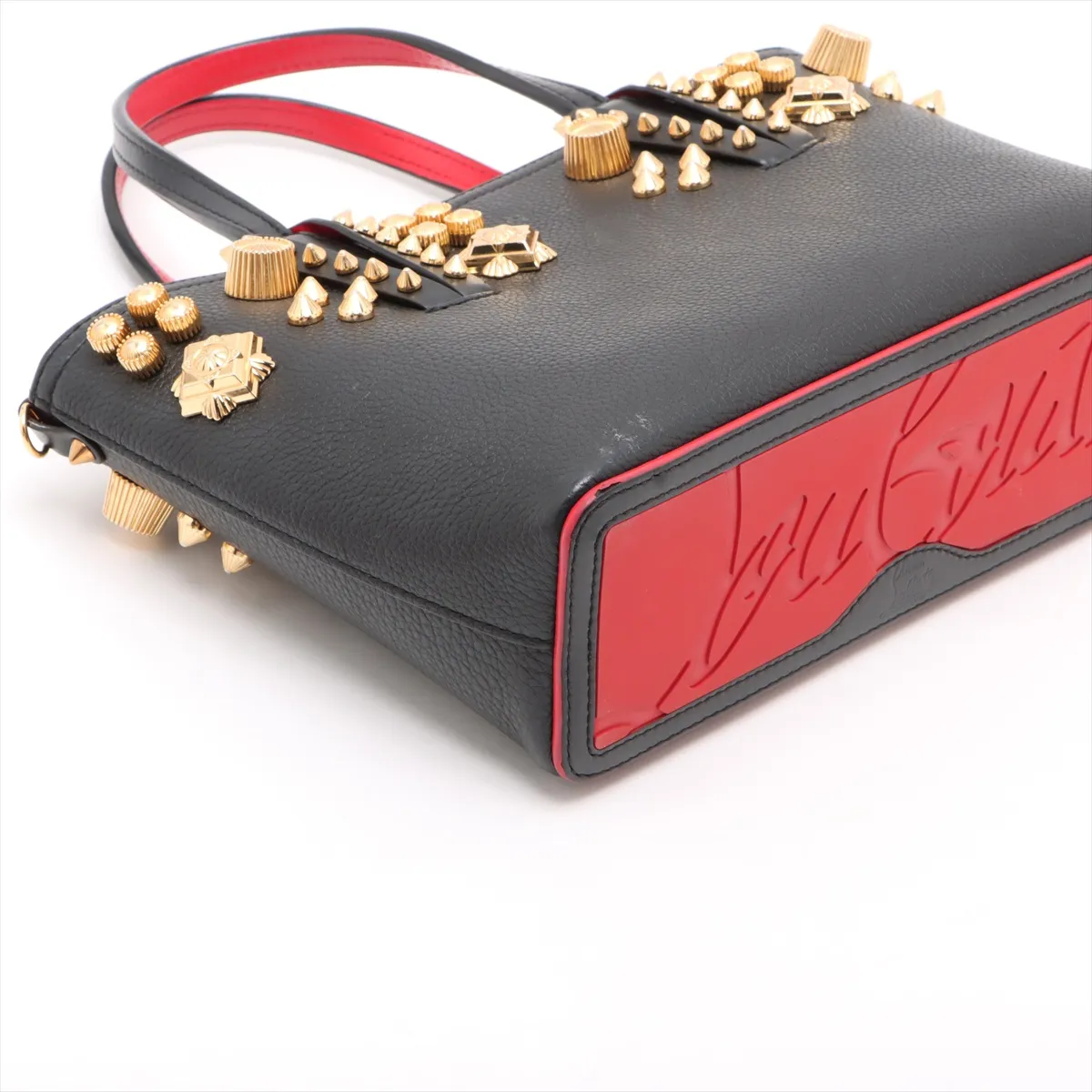 Spike Studs Cabata Mini Leather x Studs 2-Way Handbag, Black — view 4