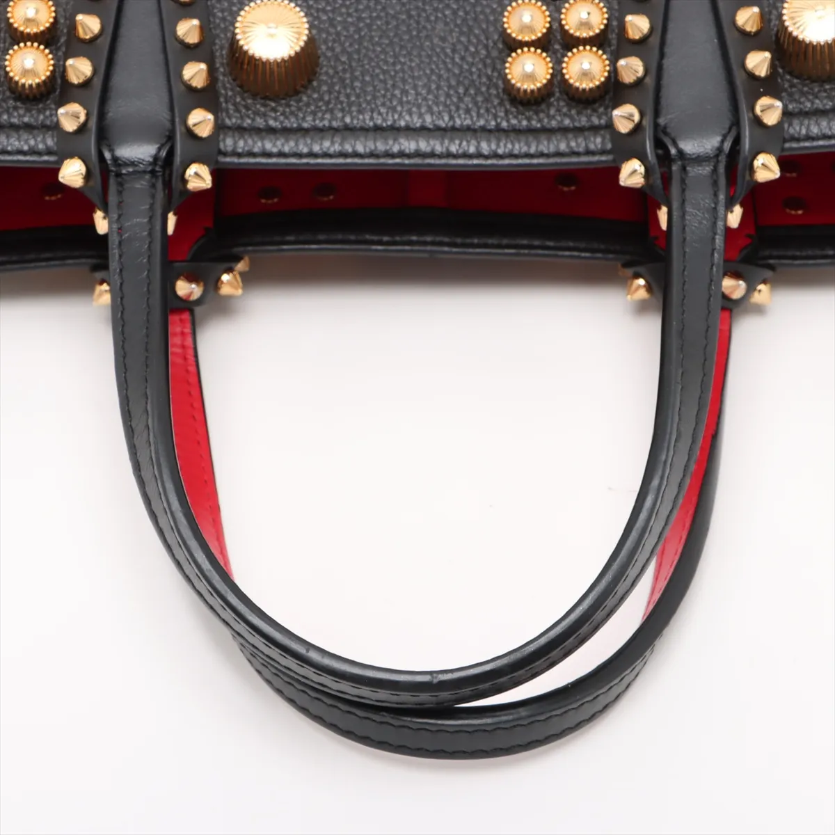 Spike Studs Cabata Mini Leather x Studs 2-Way Handbag, Black — view 5