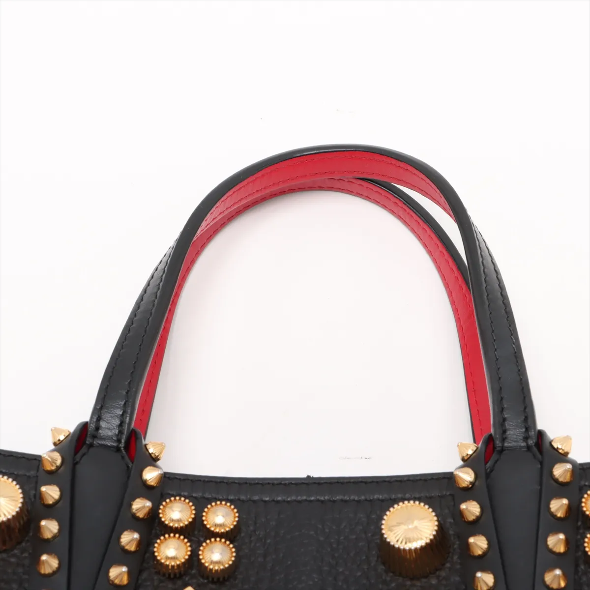 Spike Studs Cabata Mini Leather x Studs 2-Way Handbag, Black — view 6