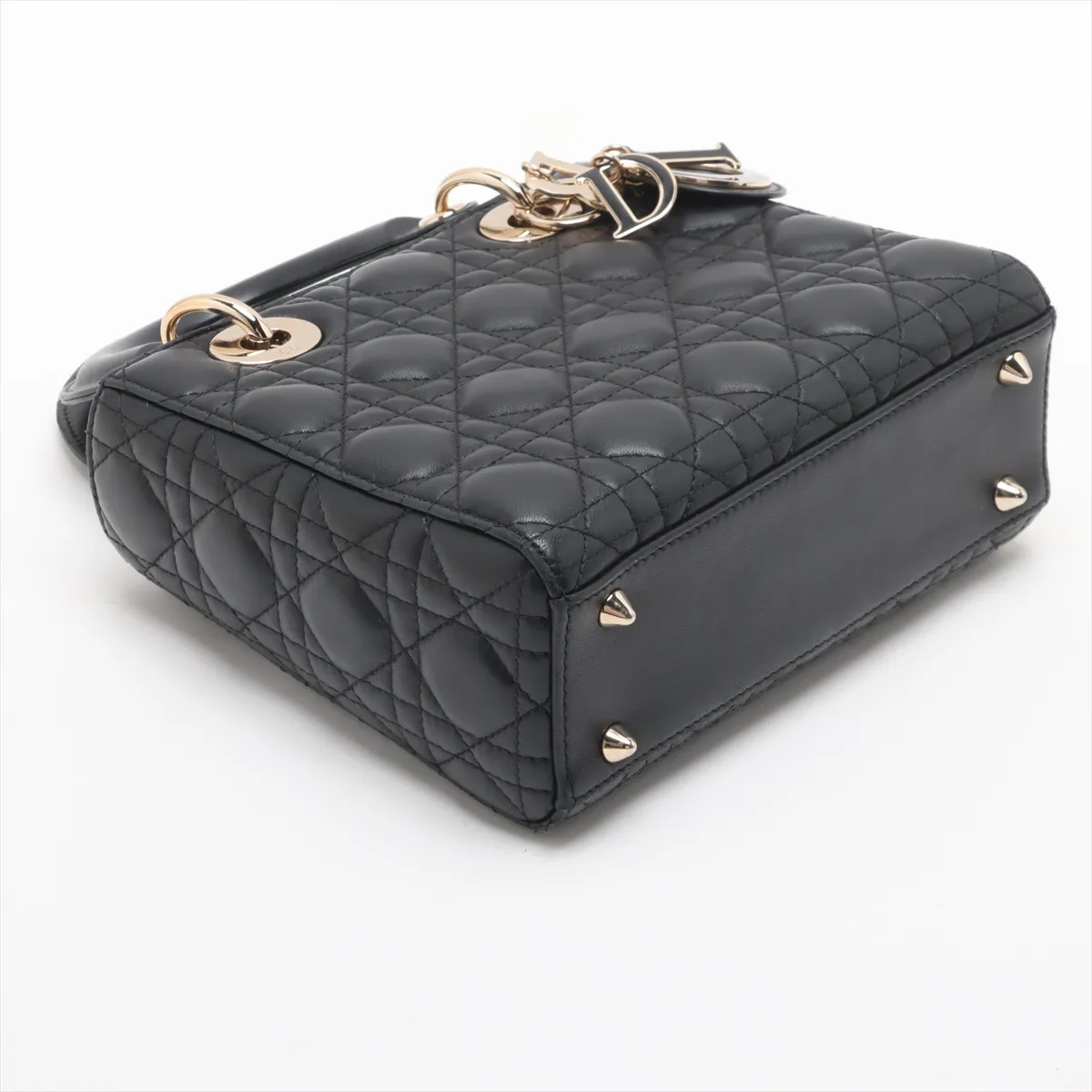 Cannage My Lady Dior Leather 2-Way Handbag, Black — view 4