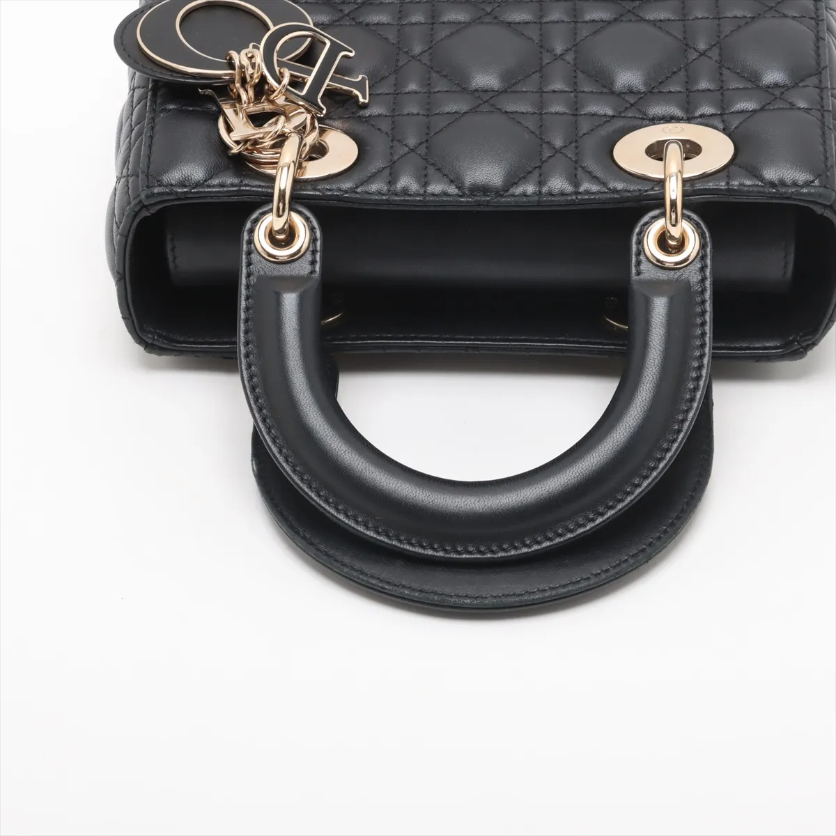 Cannage My Lady Dior Leather 2-Way Handbag, Black — view 5
