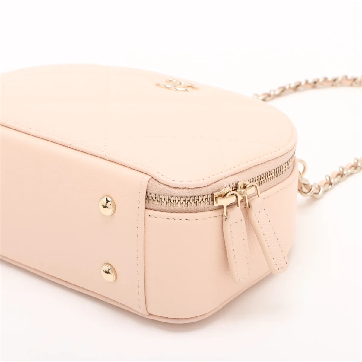 Matelasse Caviar Skin 2WAY Shoulder Bag Beige Gold Hardware XXC5P8AC Random Serial — view 3