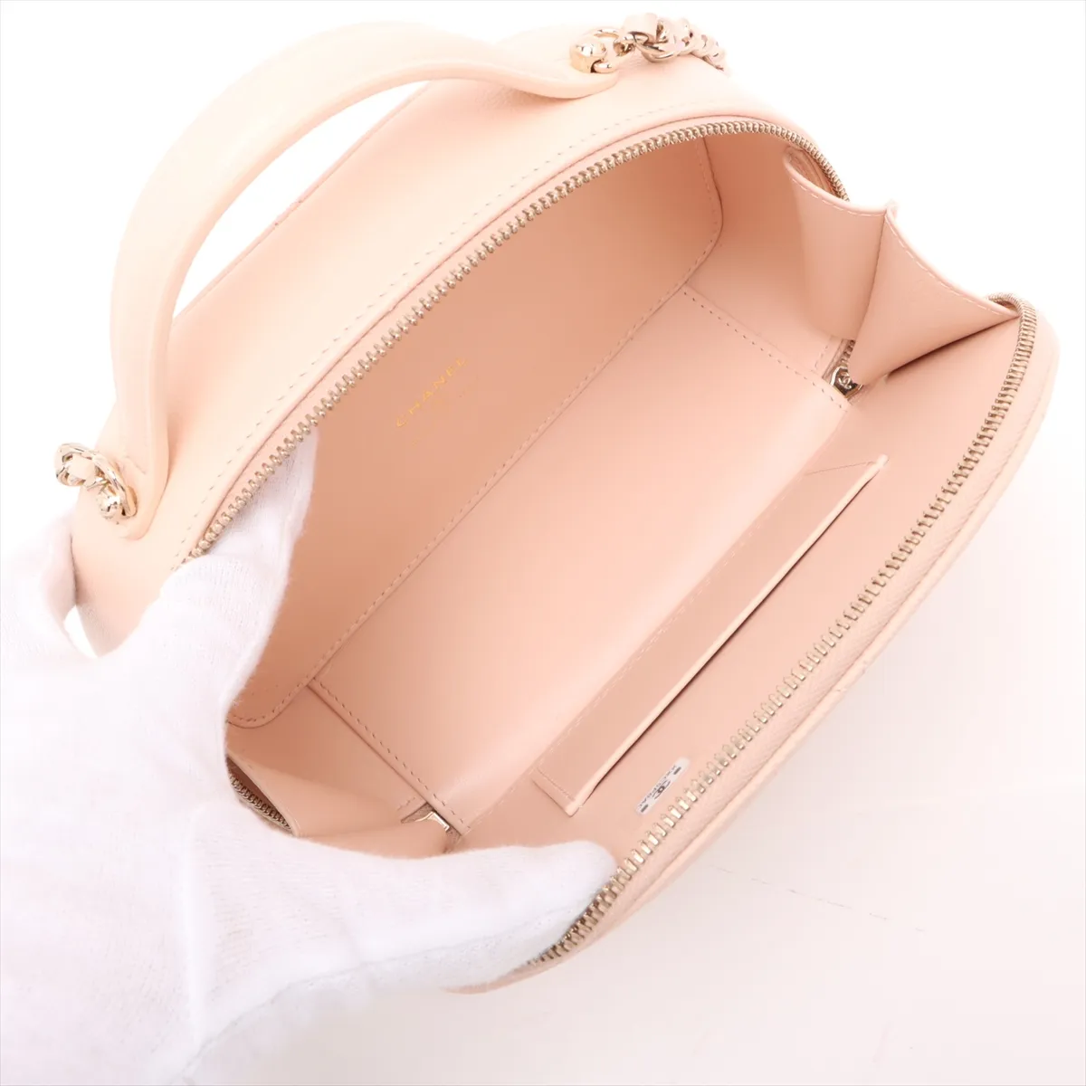 Matelasse Caviar Skin 2WAY Shoulder Bag Beige Gold Hardware XXC5P8AC Random Serial — view 8