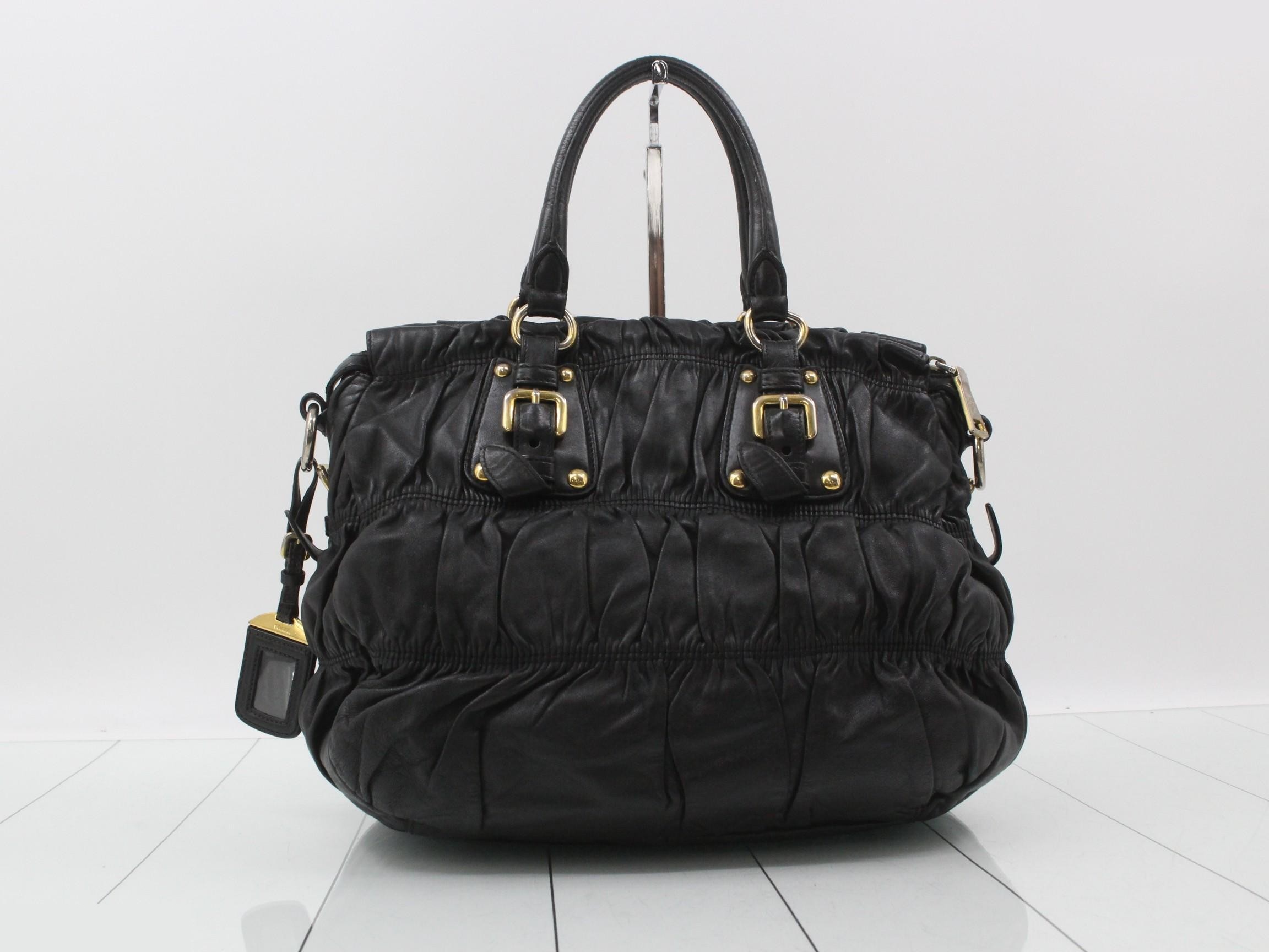 Leather Gathered 2-Way Handbag — view 2