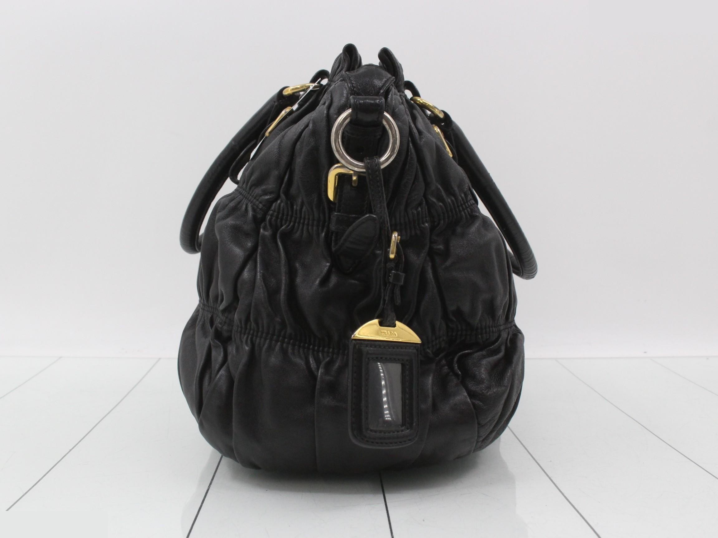 Leather Gathered 2-Way Handbag — view 3