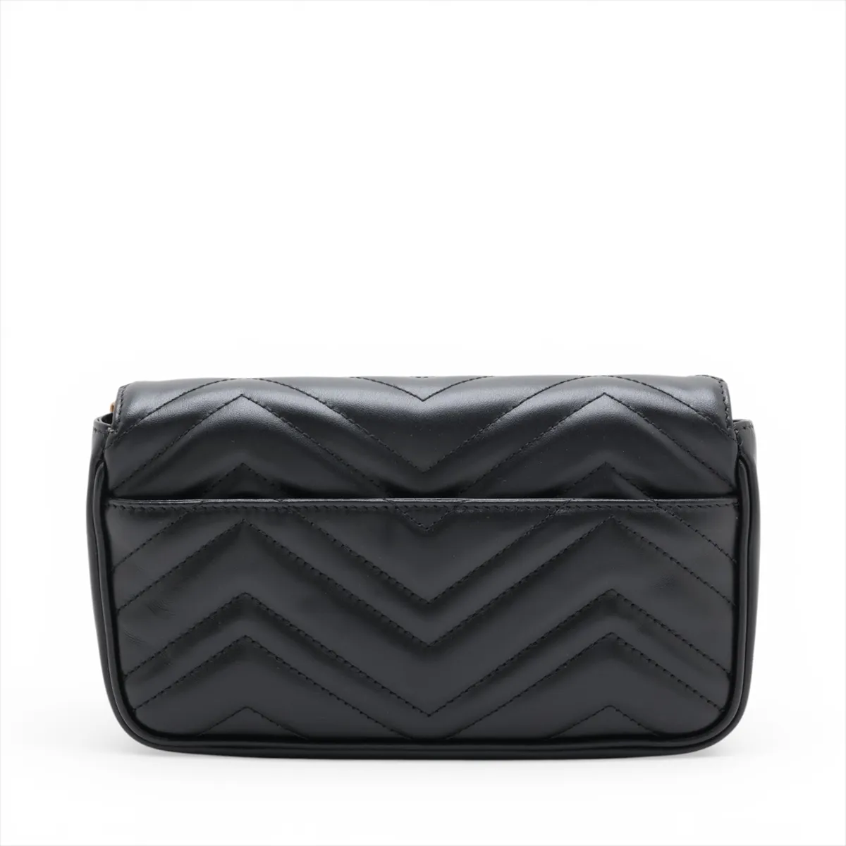 GG Marmont Leather Chain Shoulder Bag, Black, 751526 — view 2