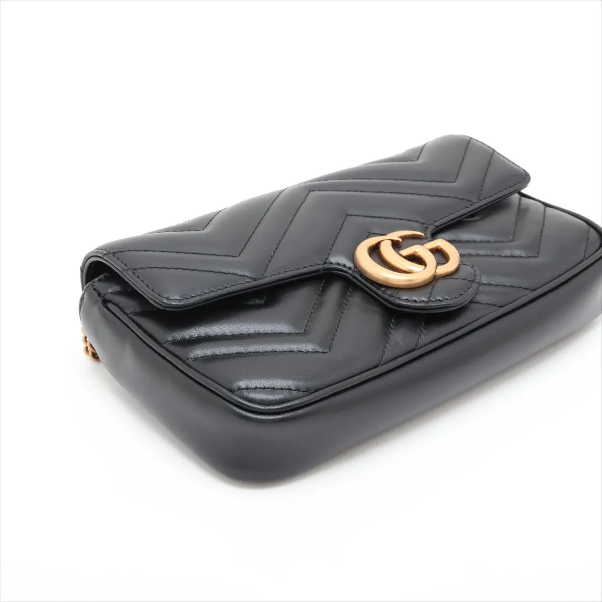 GG Marmont Leather Chain Shoulder Bag, Black, 751526 — view 4