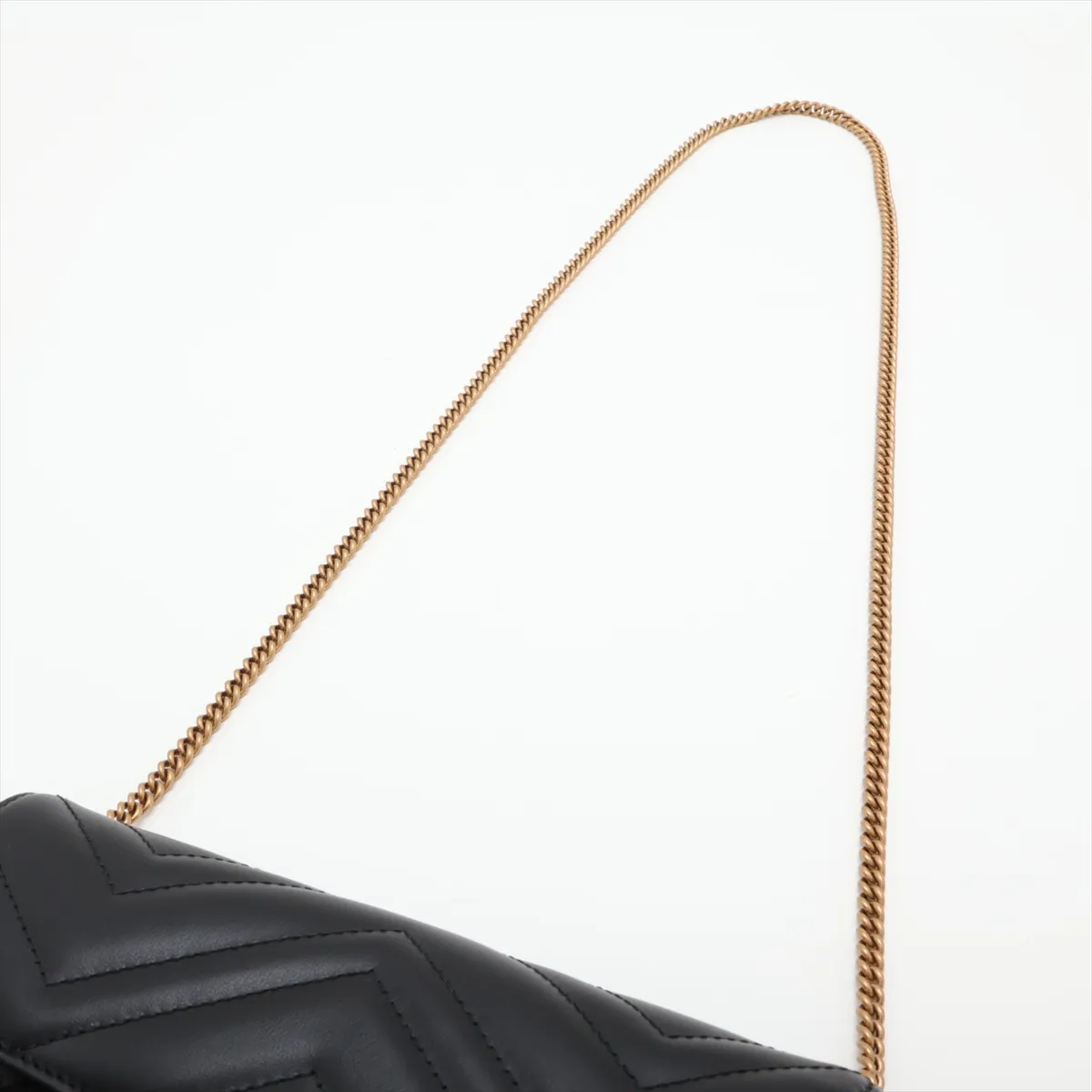 GG Marmont Leather Chain Shoulder Bag, Black, 751526 — view 5