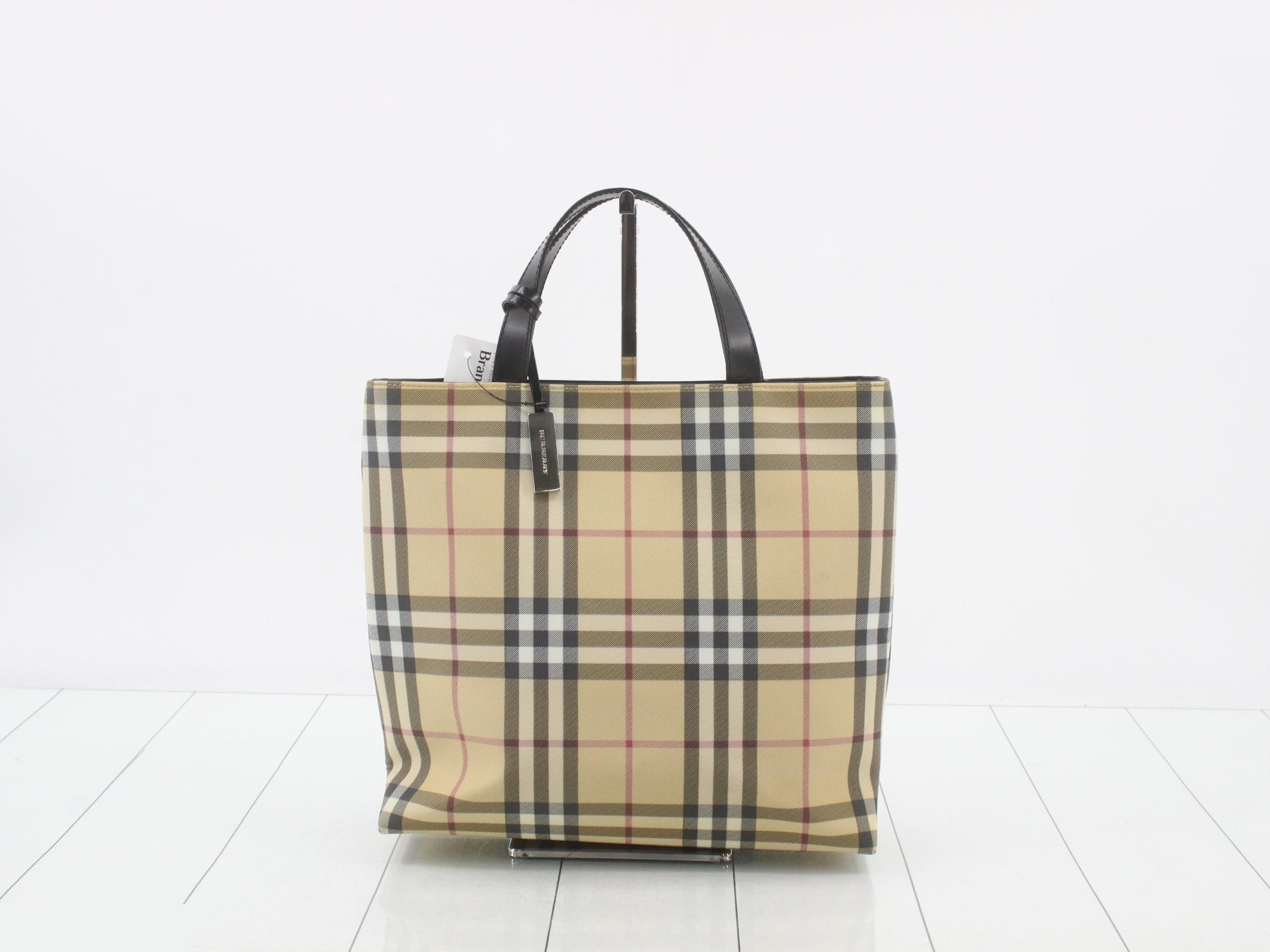 Nova Check Tote Bag with Charm Tag