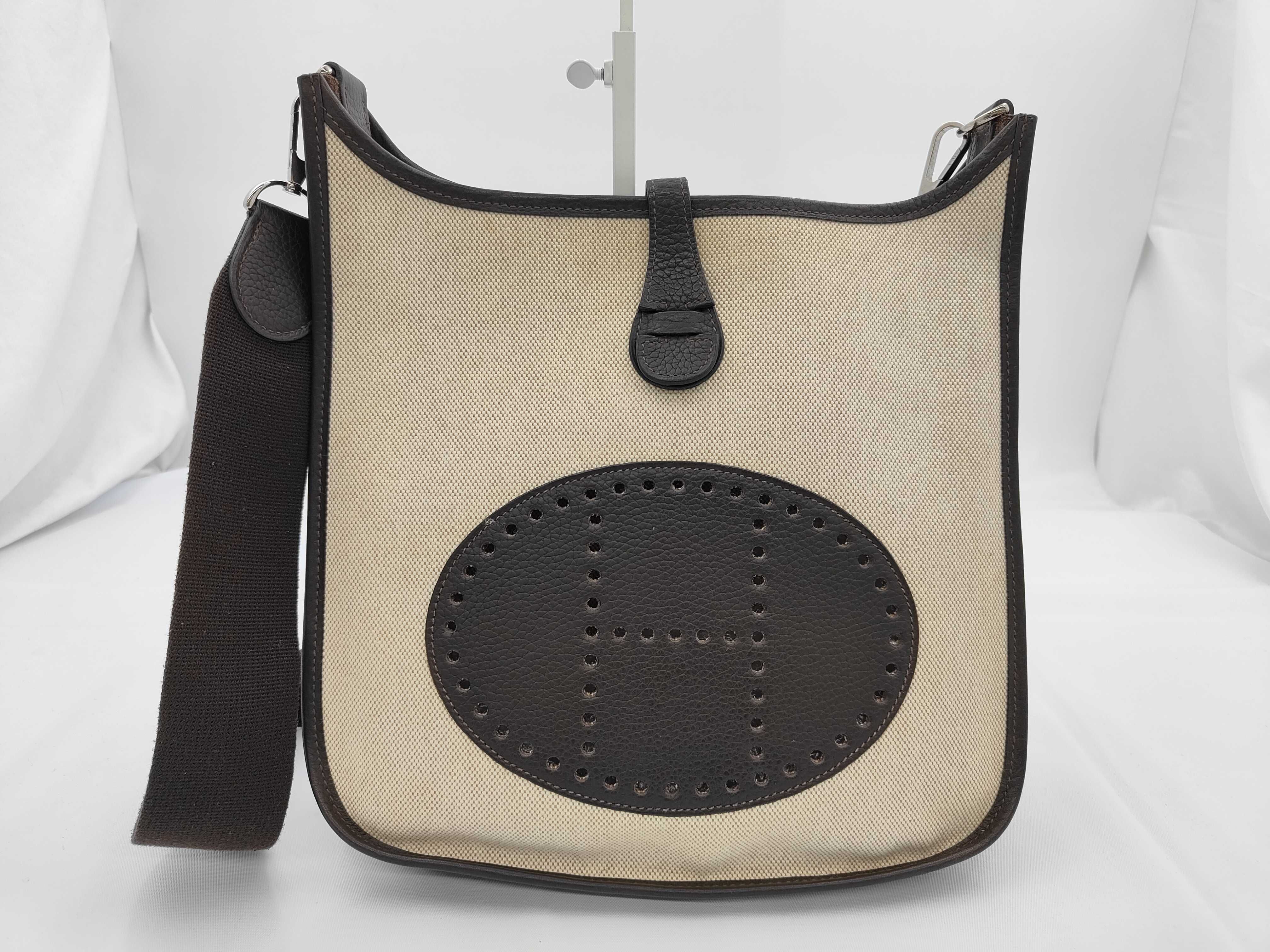 Evelyne Canvas Leather Strap Shoulder Bag