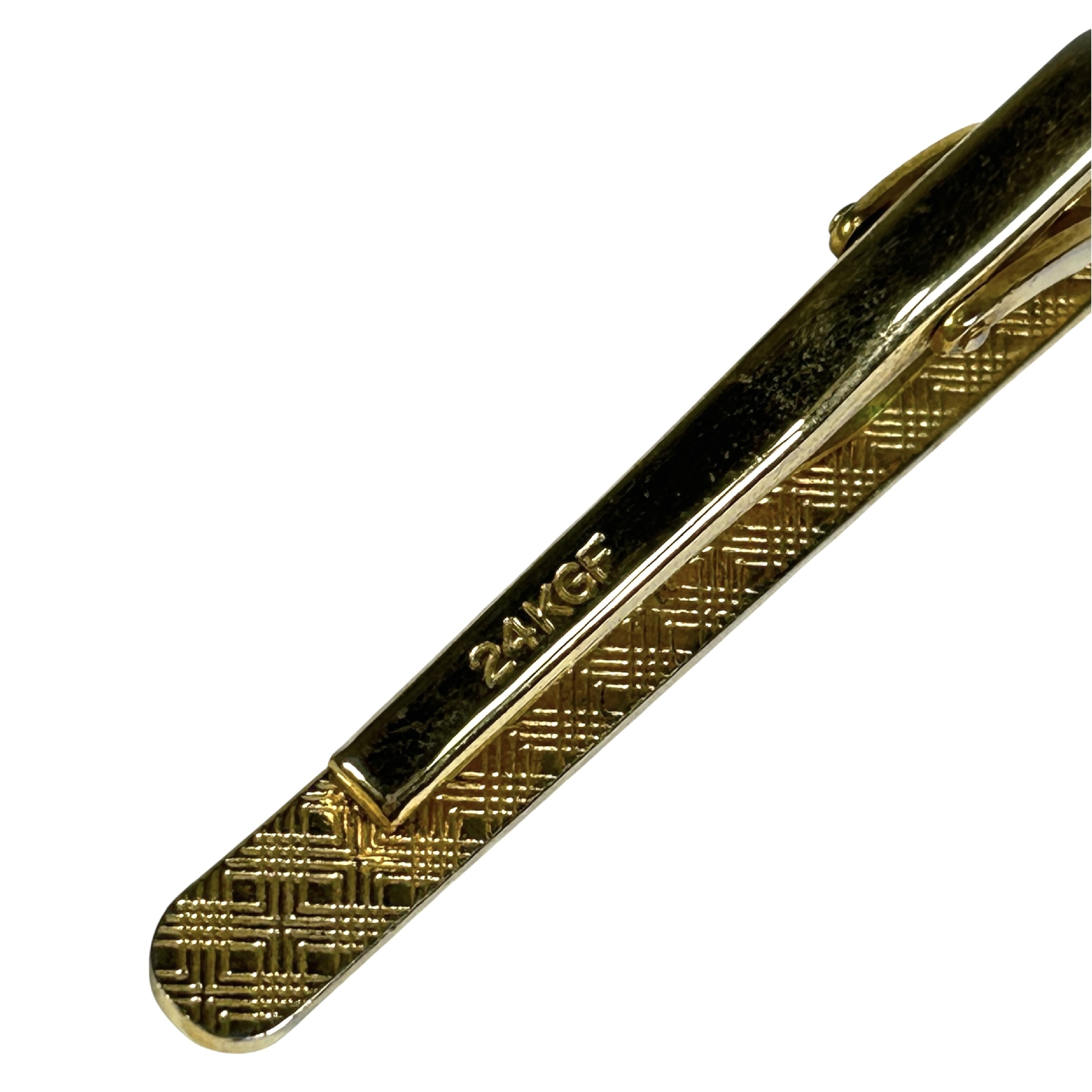 Interlocking G Old Gucci 24KGF Tie Pin Tie Bar Gold Tone Metal Material Men's Tie Clip/Cufflinks — view 5