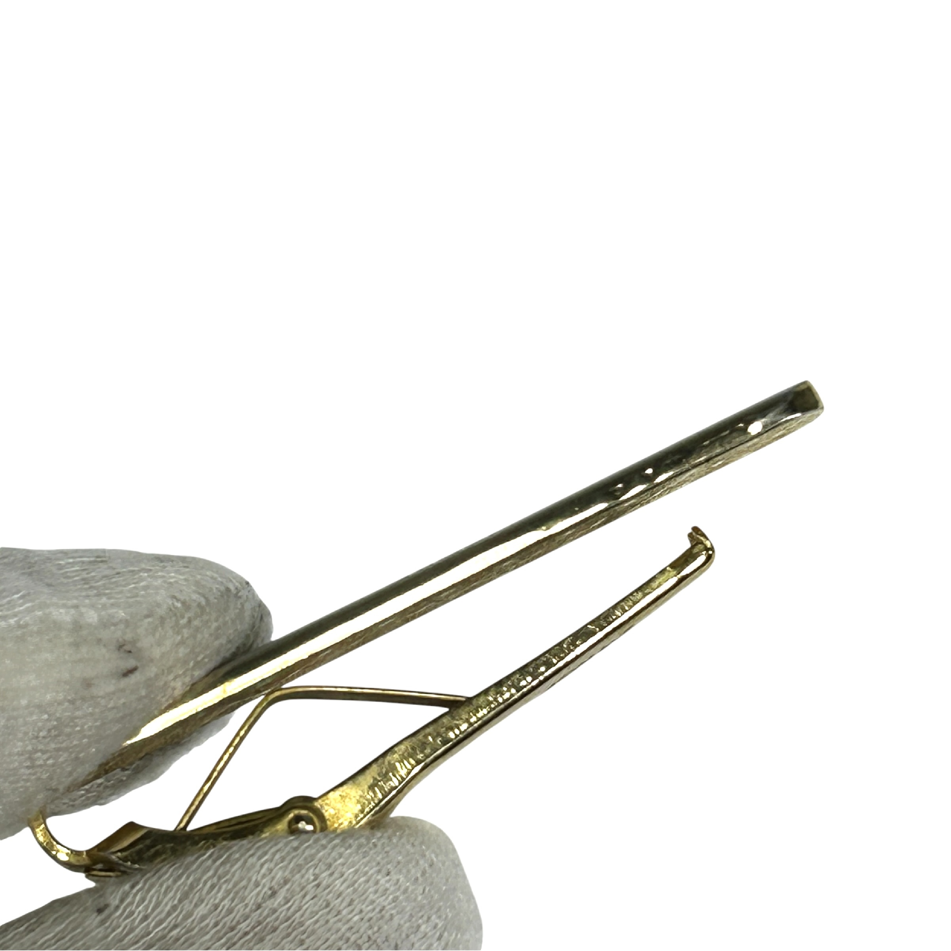 Interlocking G Old Gucci 24KGF Tie Pin Tie Bar Gold Tone Metal Material Men's Tie Clip/Cufflinks — view 6