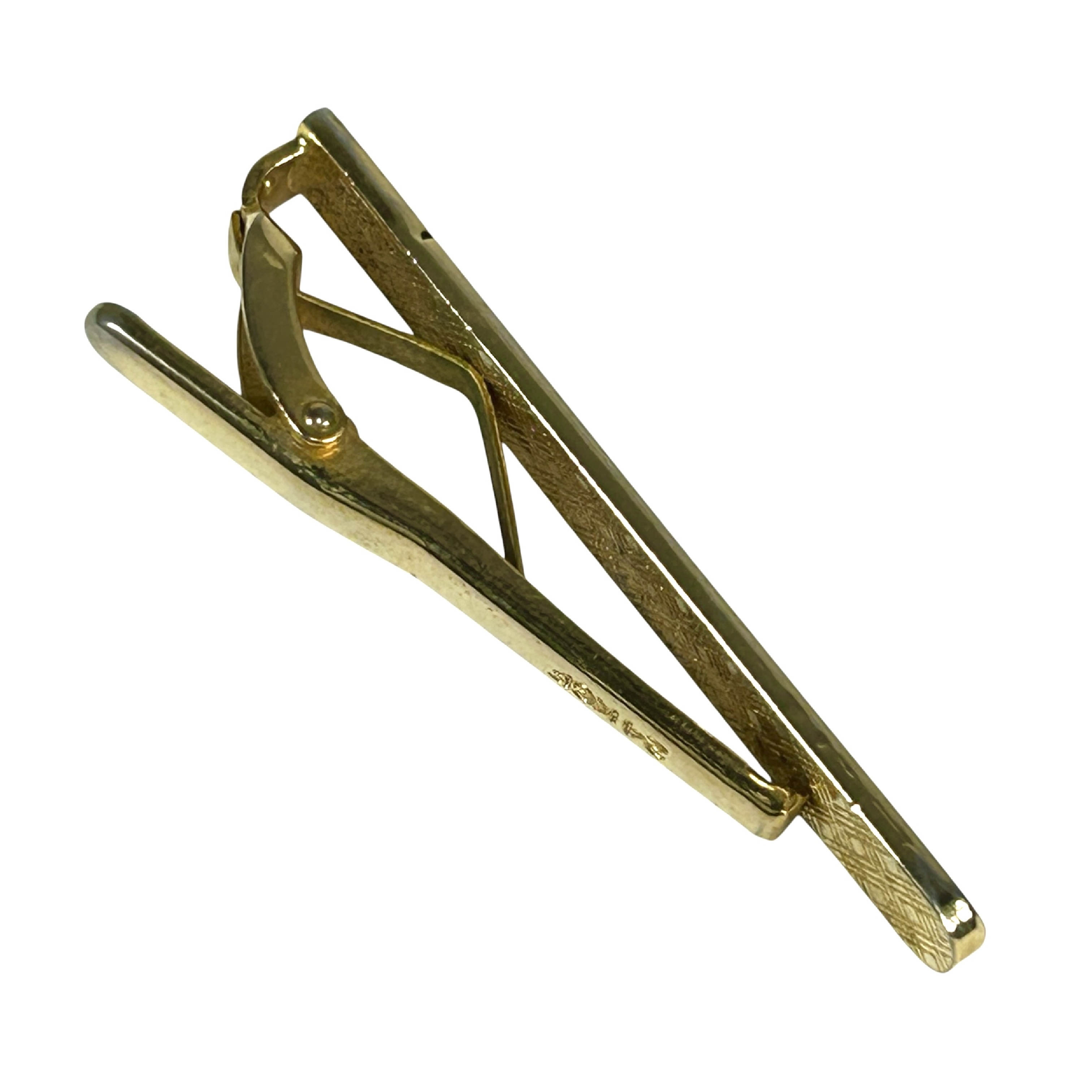 Interlocking G Old Gucci 24KGF Tie Pin Tie Bar Gold Tone Metal Material Men's Tie Clip/Cufflinks — view 7