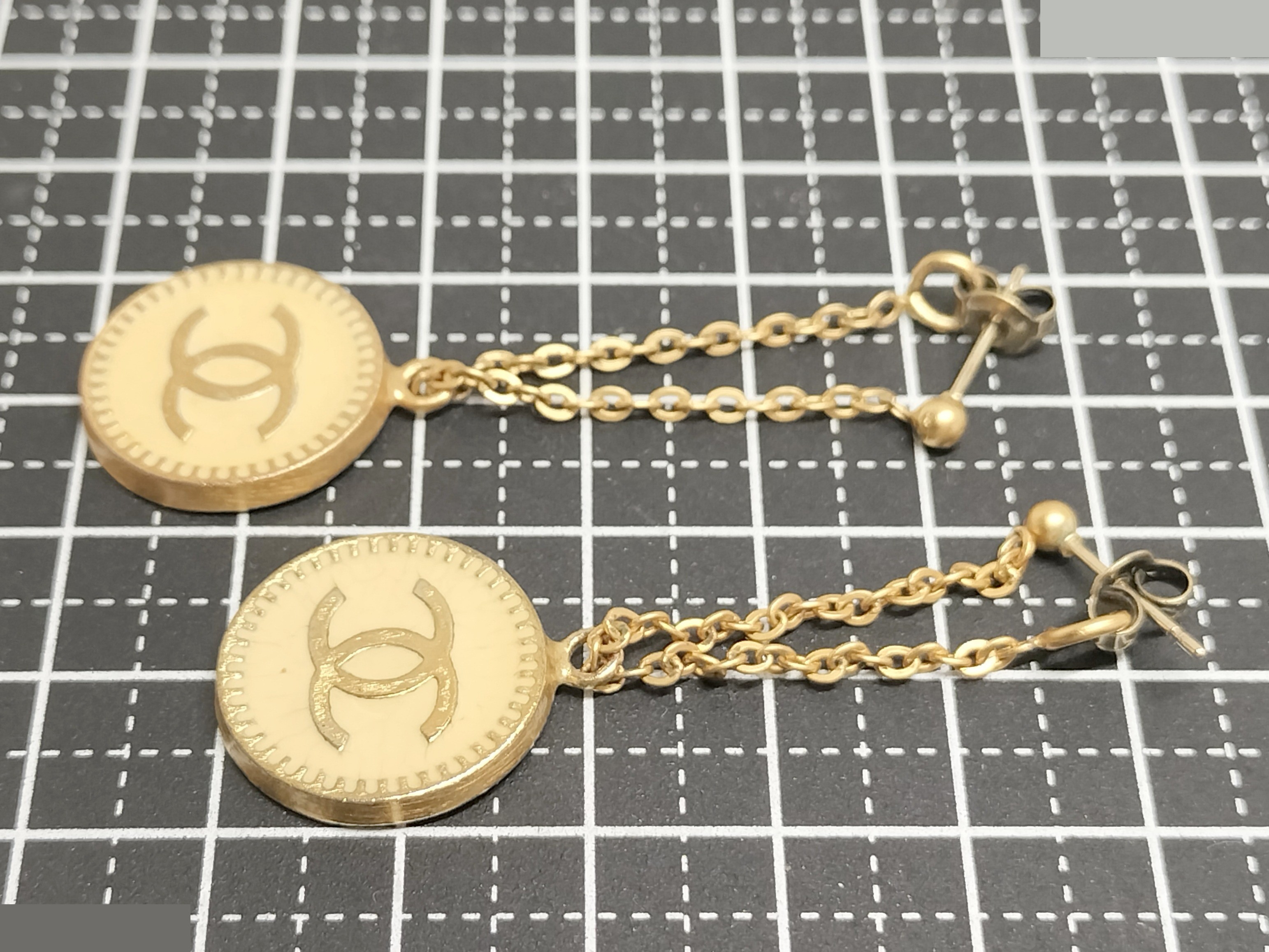 Coco dangling gold earrings — view 4