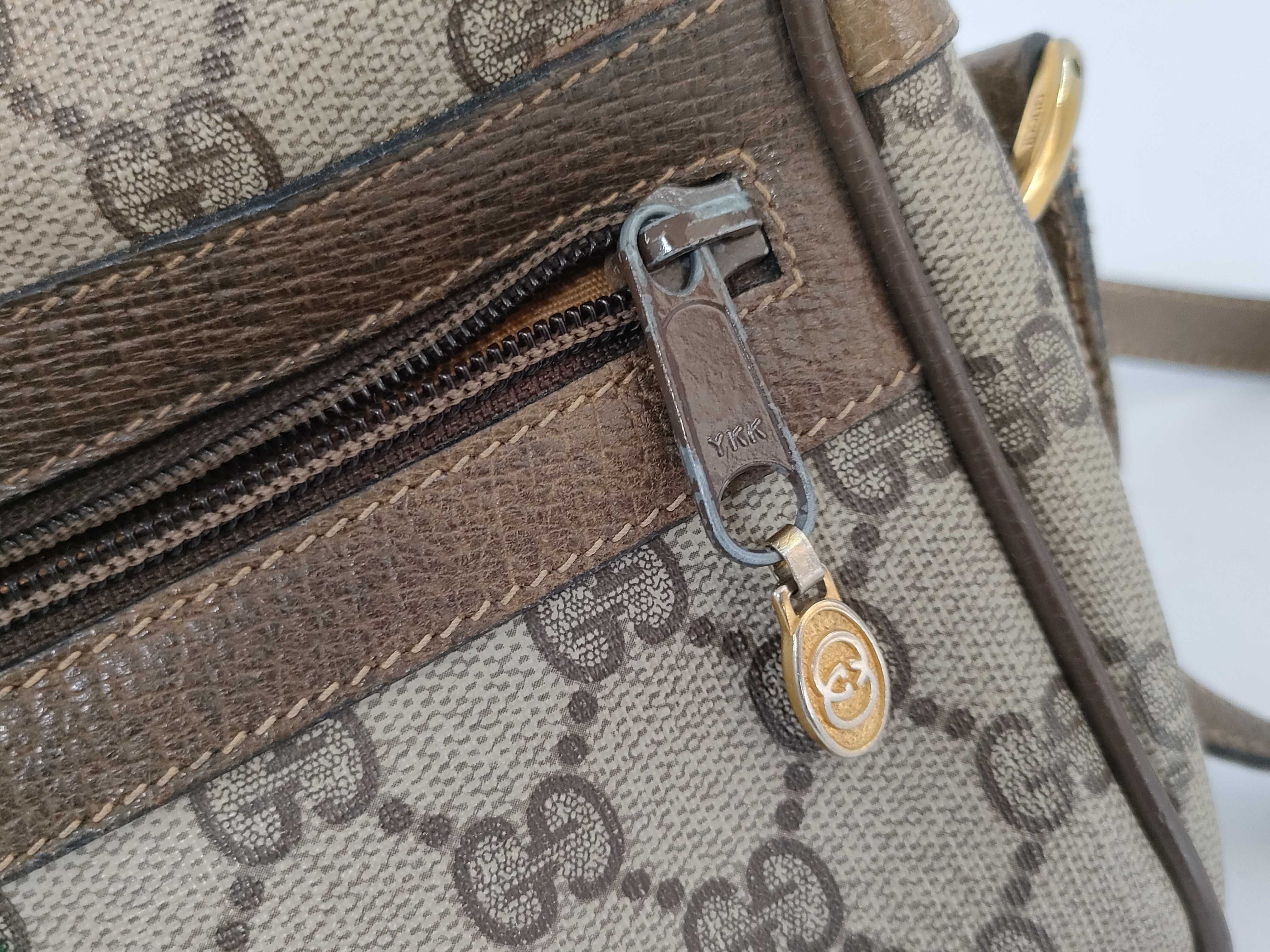 GG Supreme Gucci 98 02 004 GG Supreme Sherry Line Shoulder Bag PVC Leather Brown Shoulder Bag — view 14