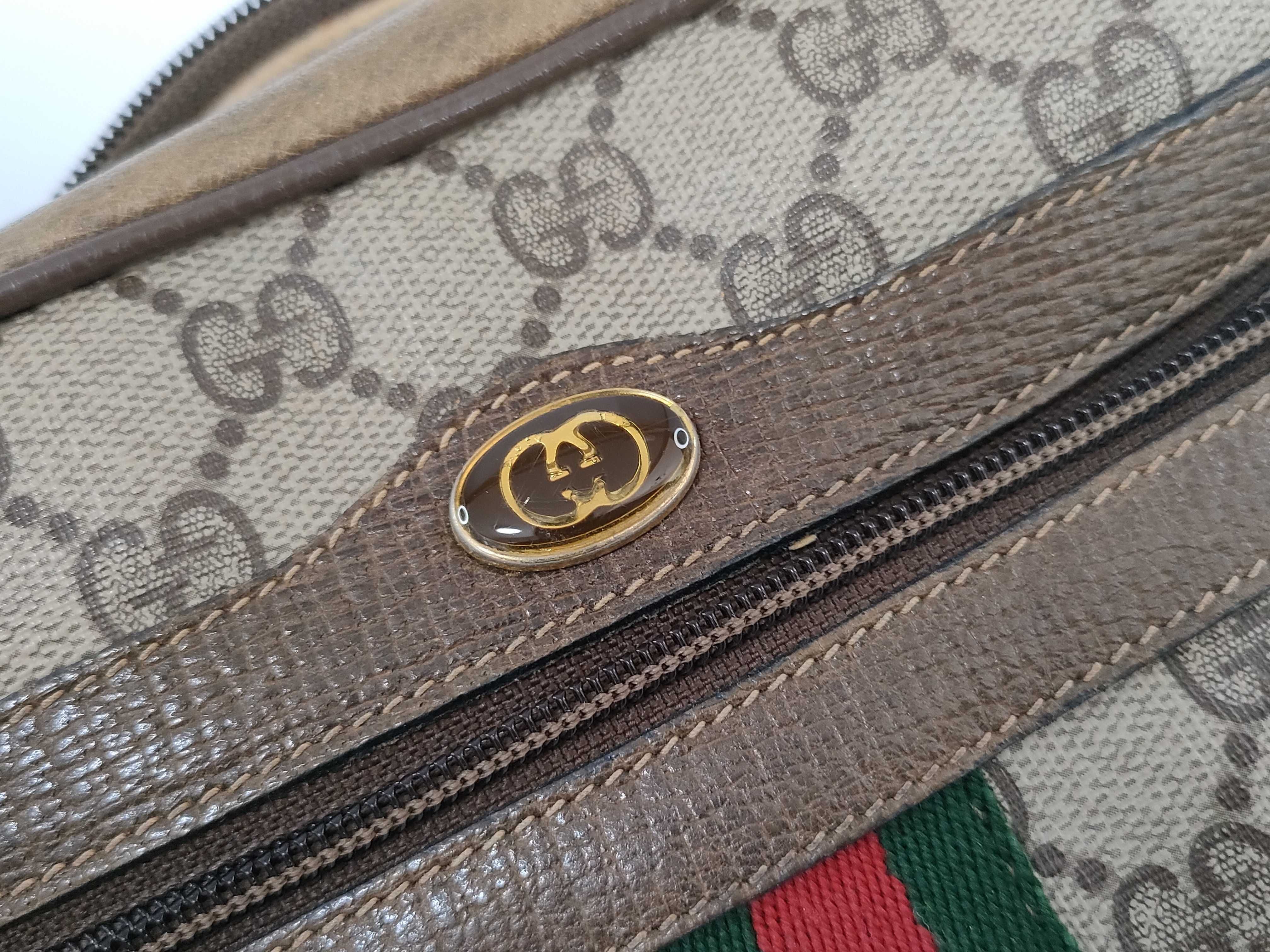 GG Supreme Gucci 98 02 004 GG Supreme Sherry Line Shoulder Bag PVC Leather Brown Shoulder Bag — view 15