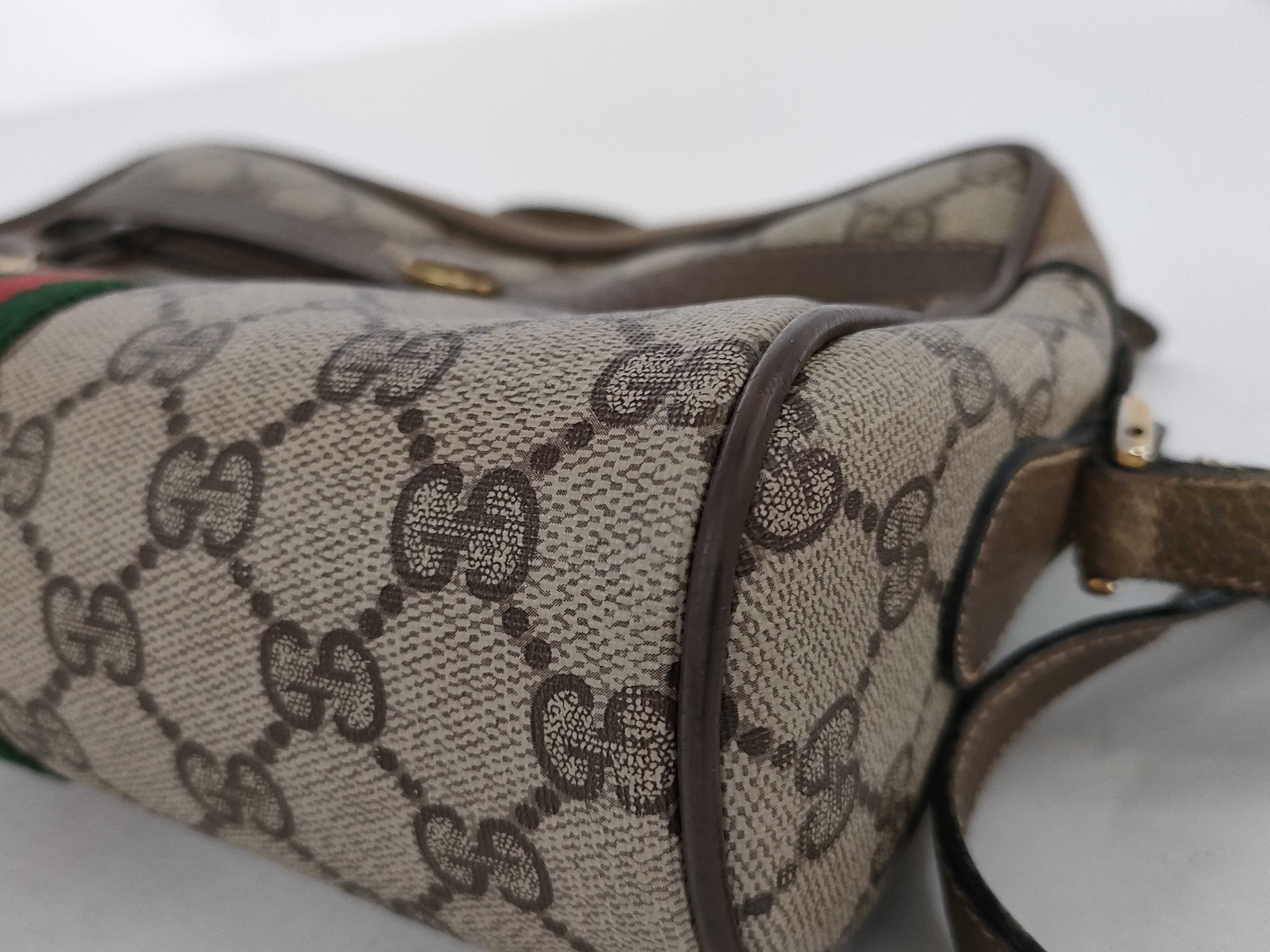 GG Supreme Gucci 98 02 004 GG Supreme Sherry Line Shoulder Bag PVC Leather Brown Shoulder Bag — view 6