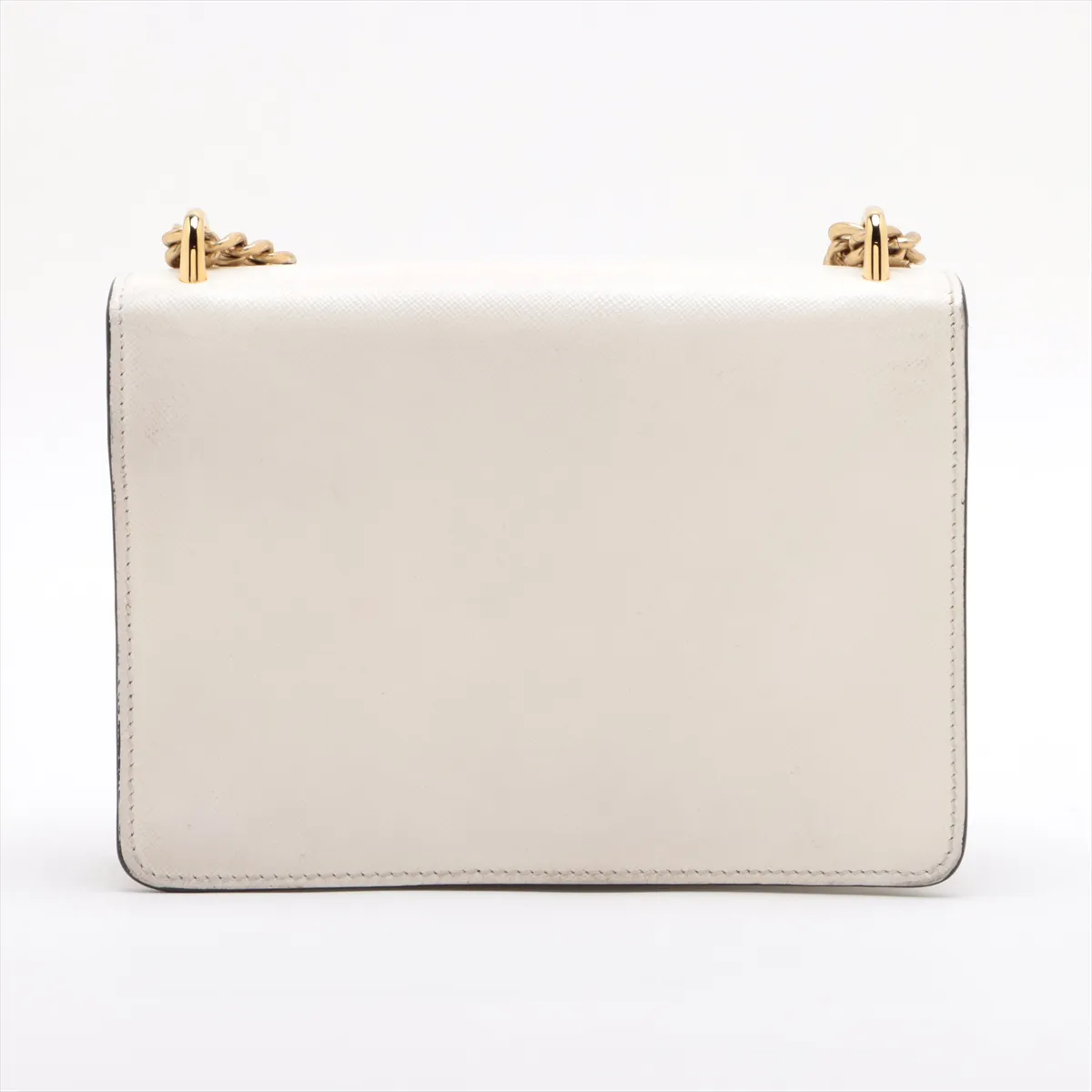 Saffiano leather chain shoulder bag white — view 2