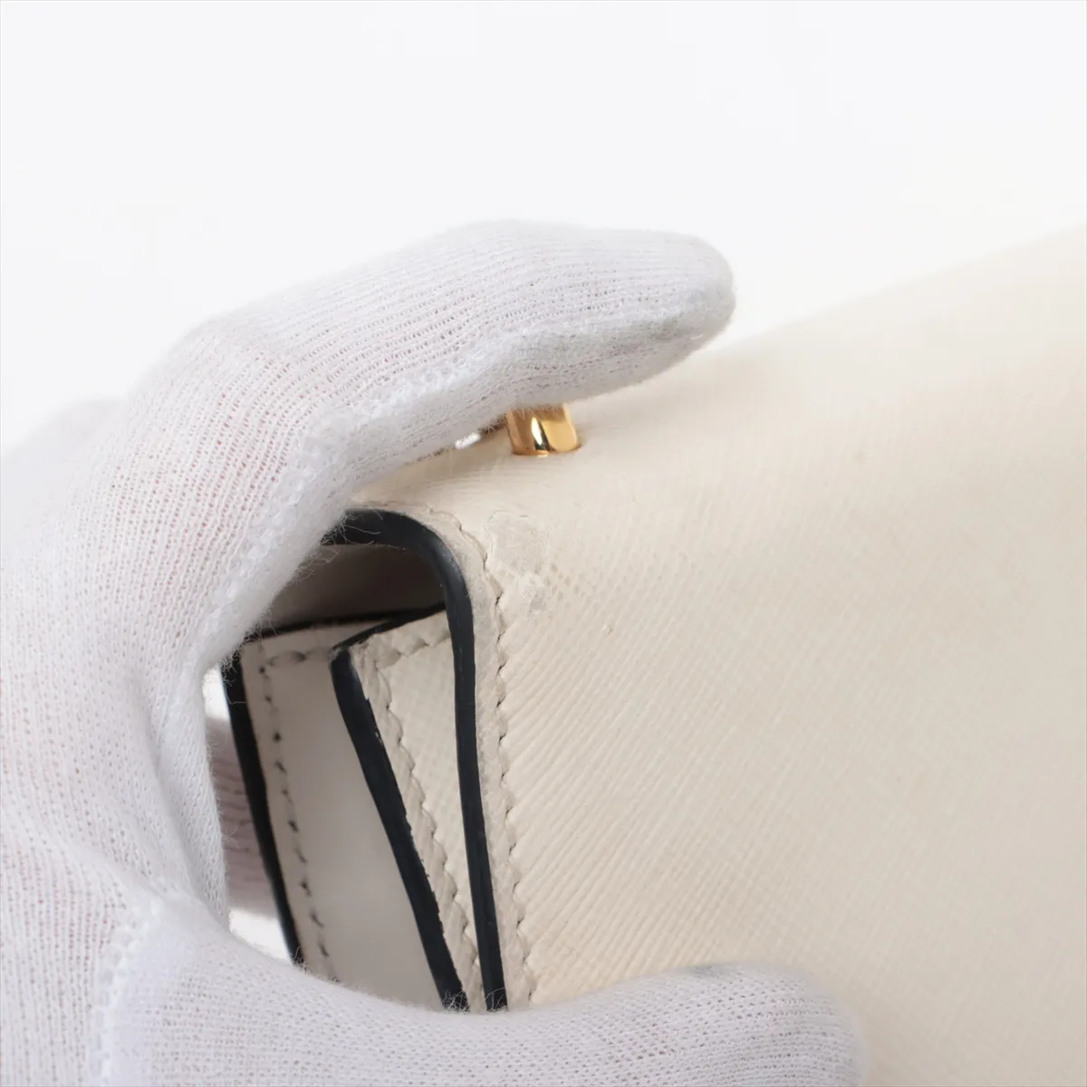 Saffiano leather chain shoulder bag white — view 13