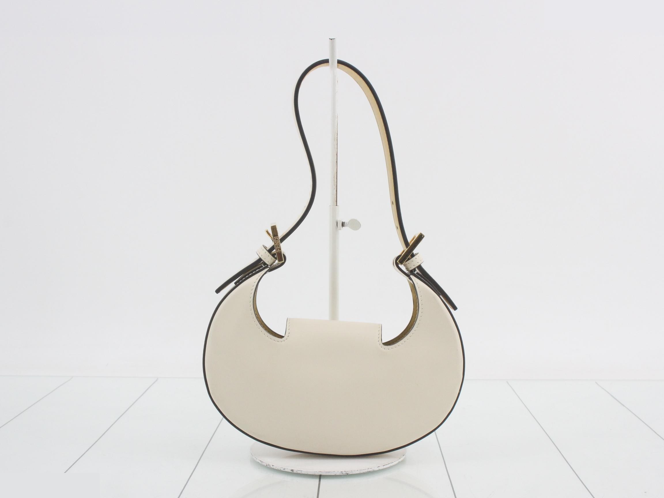 Cookie Mini Leather One-Shoulder Bag, White — view 2