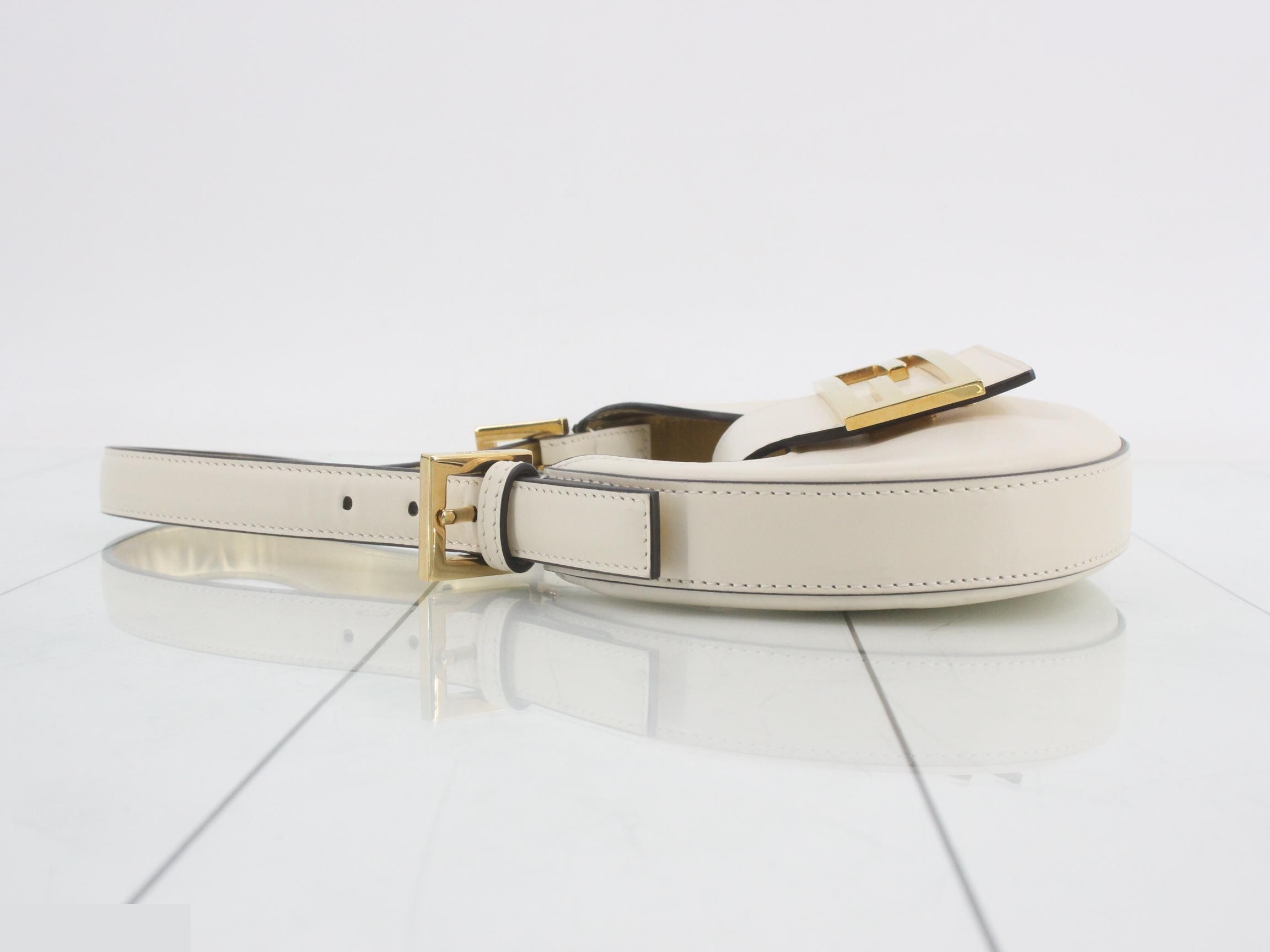 Cookie Mini Leather One-Shoulder Bag, White — view 4